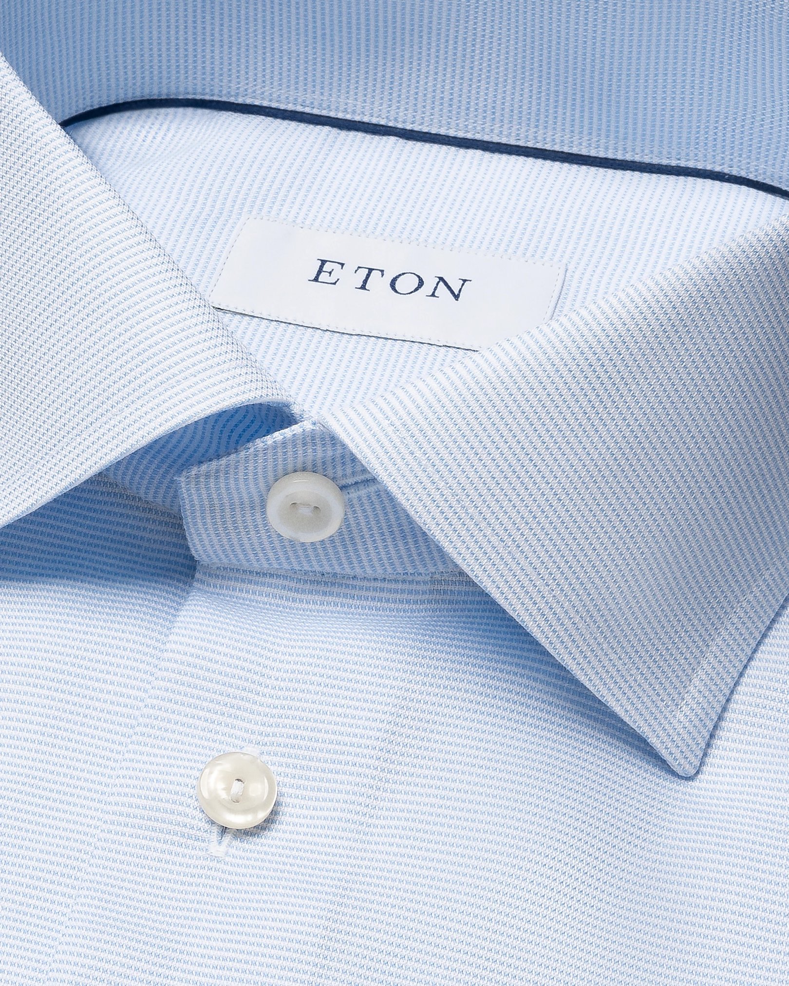 Eton - light blue solid twill shirt