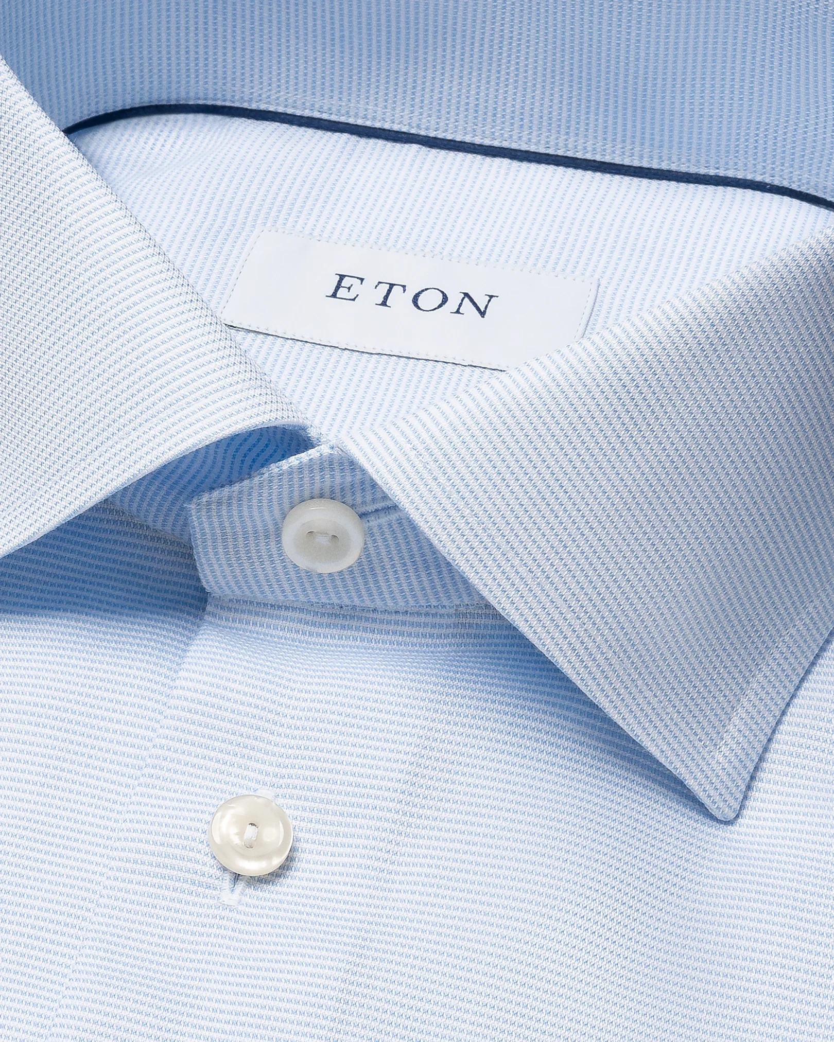 Eton - light blue solid twill shirt