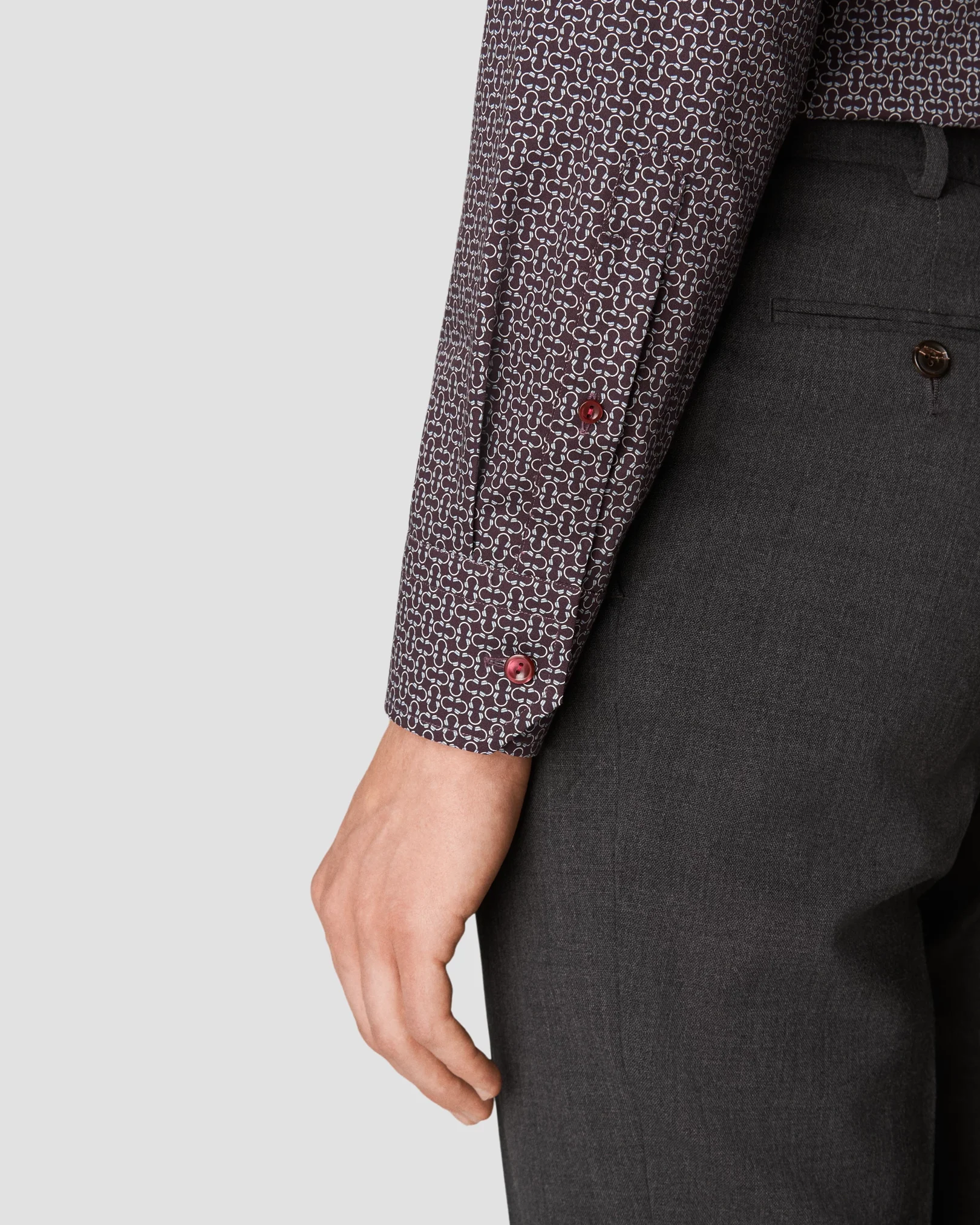 Eton - dark red signature twill print