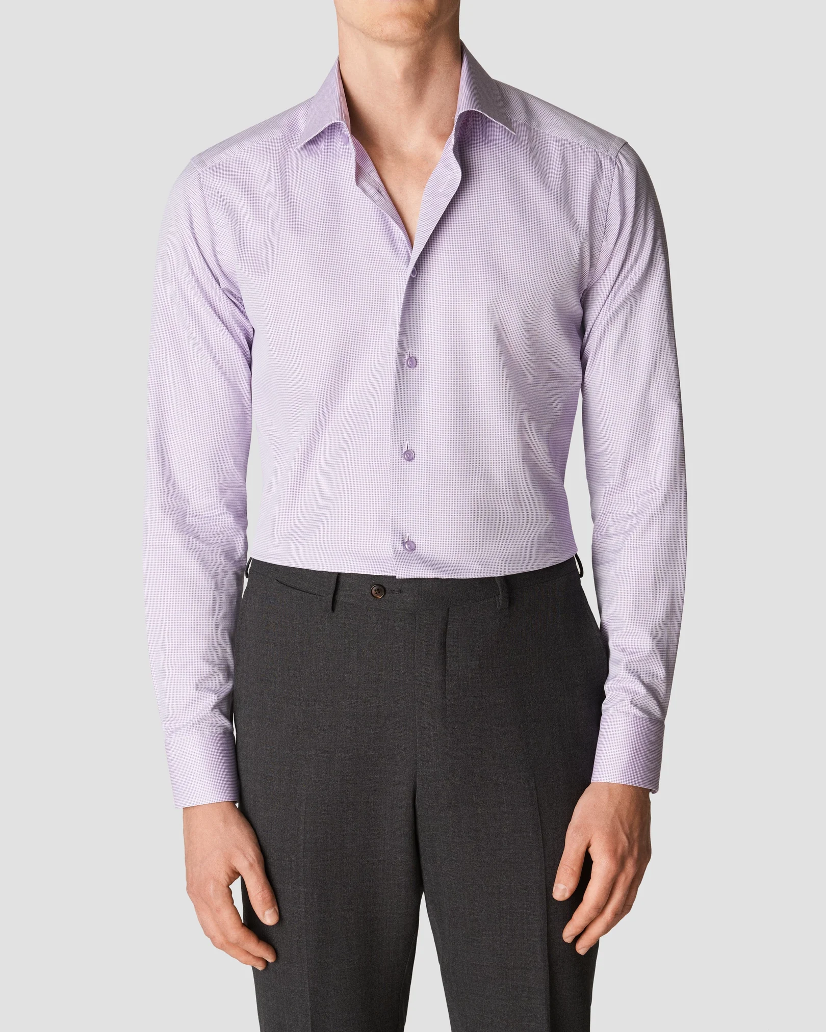 Eton - mid purple signature twill cutaway