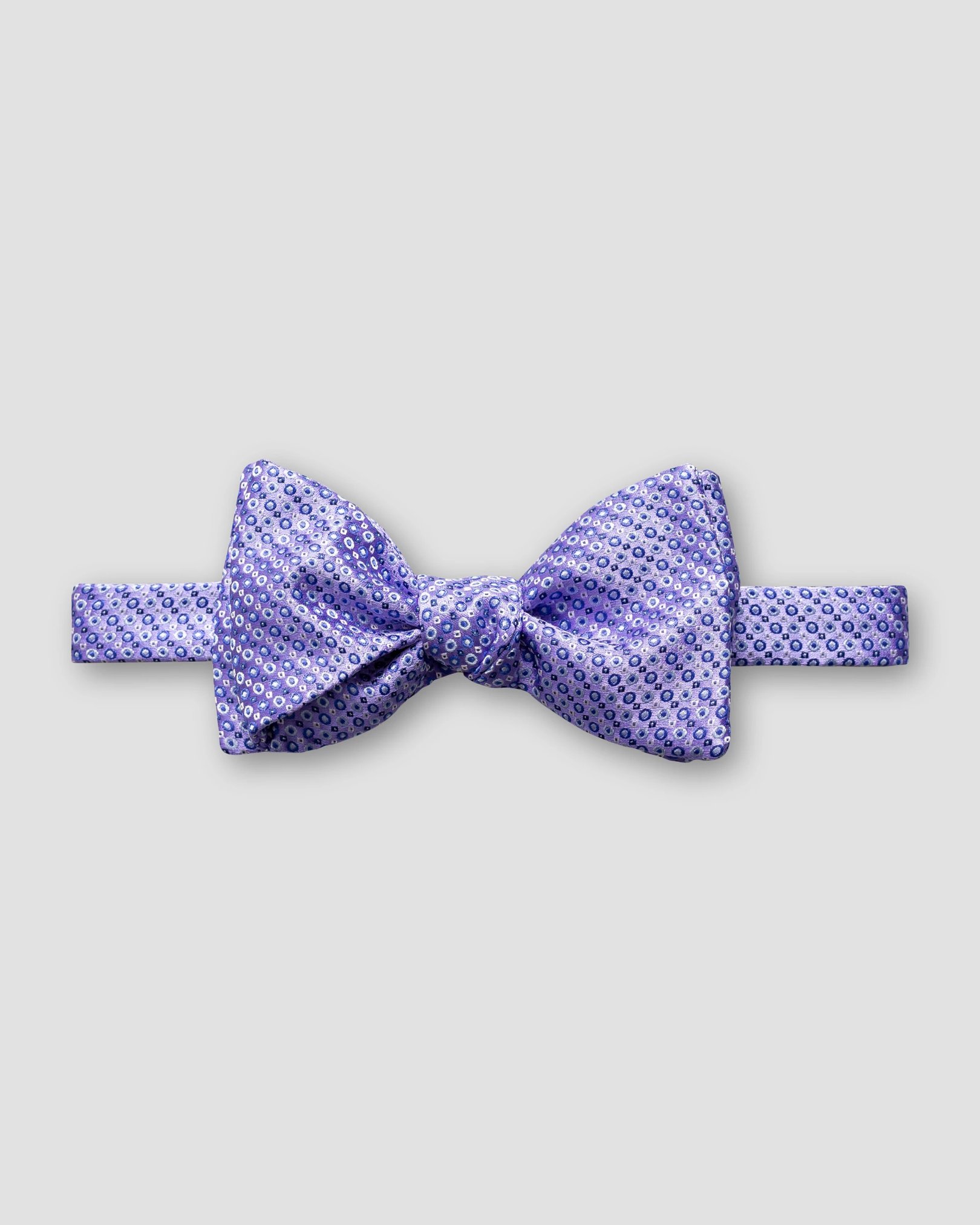 Eton - purple dots squares bow tie self tied