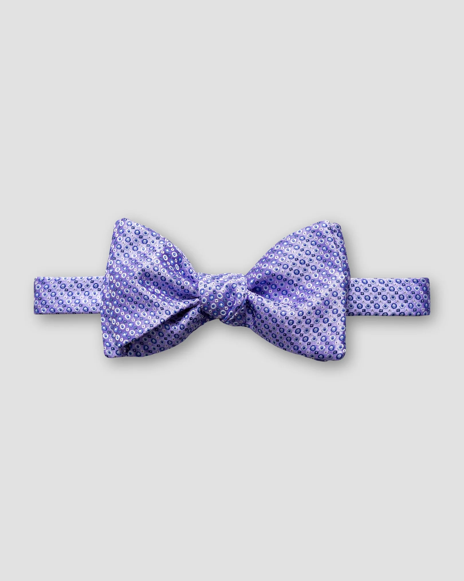 Eton - purple dots squares bow tie self tied