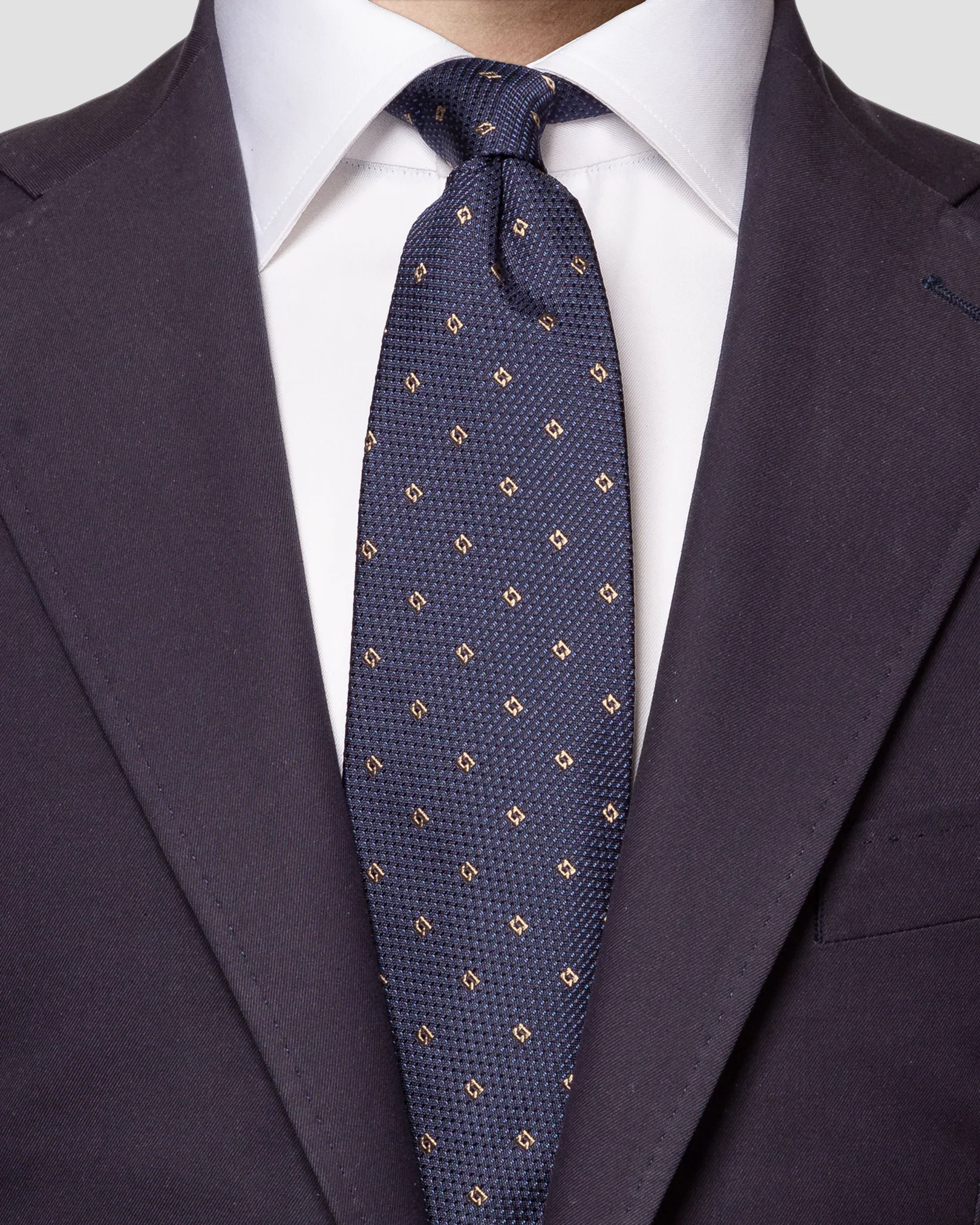 Eton - navy blue aw silk tie
