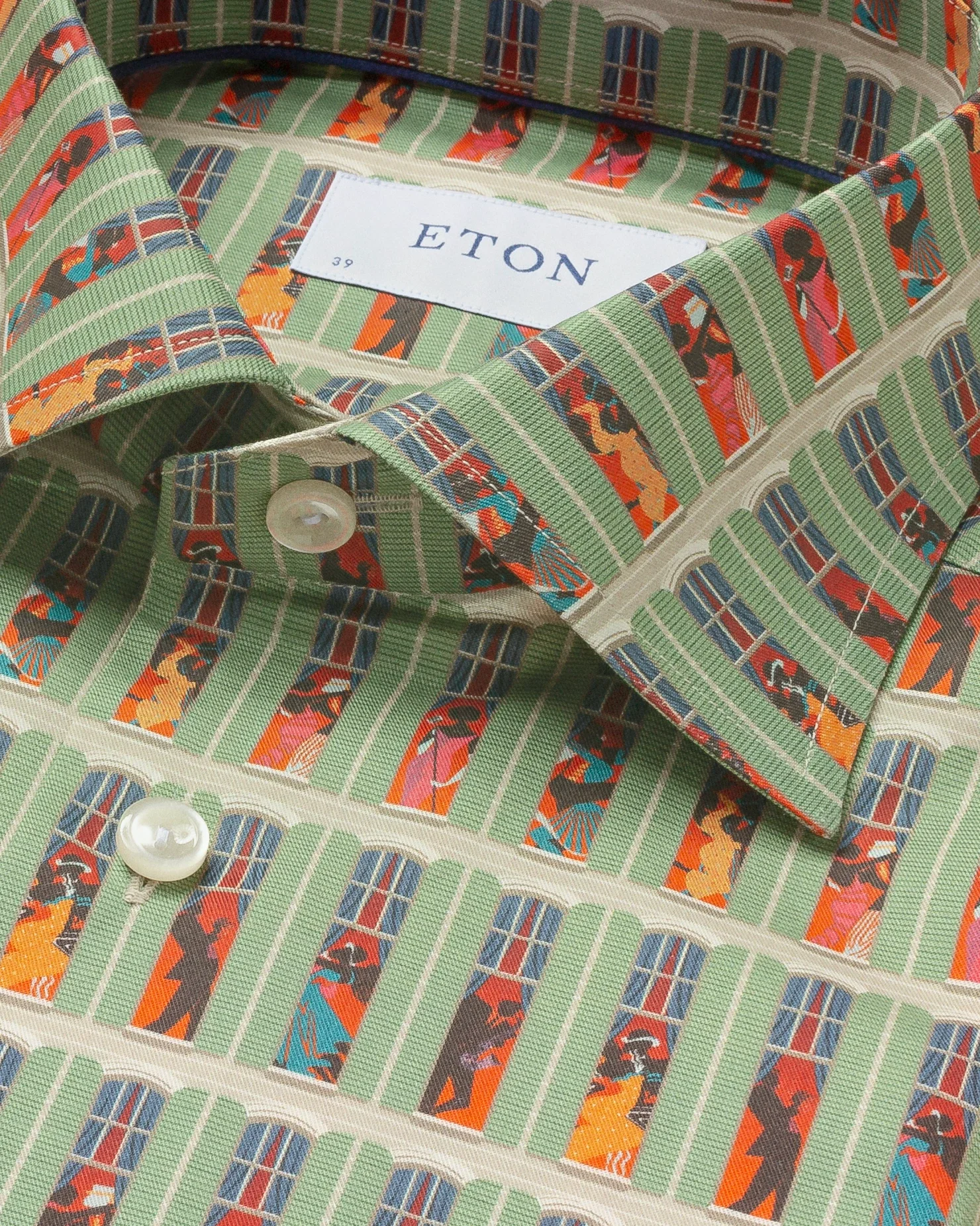 Eton - green window jazz shirt