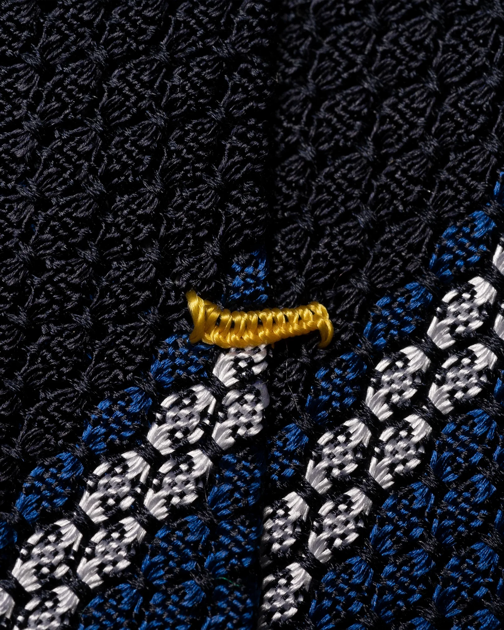 Eton - navy blue grenadine striped tie