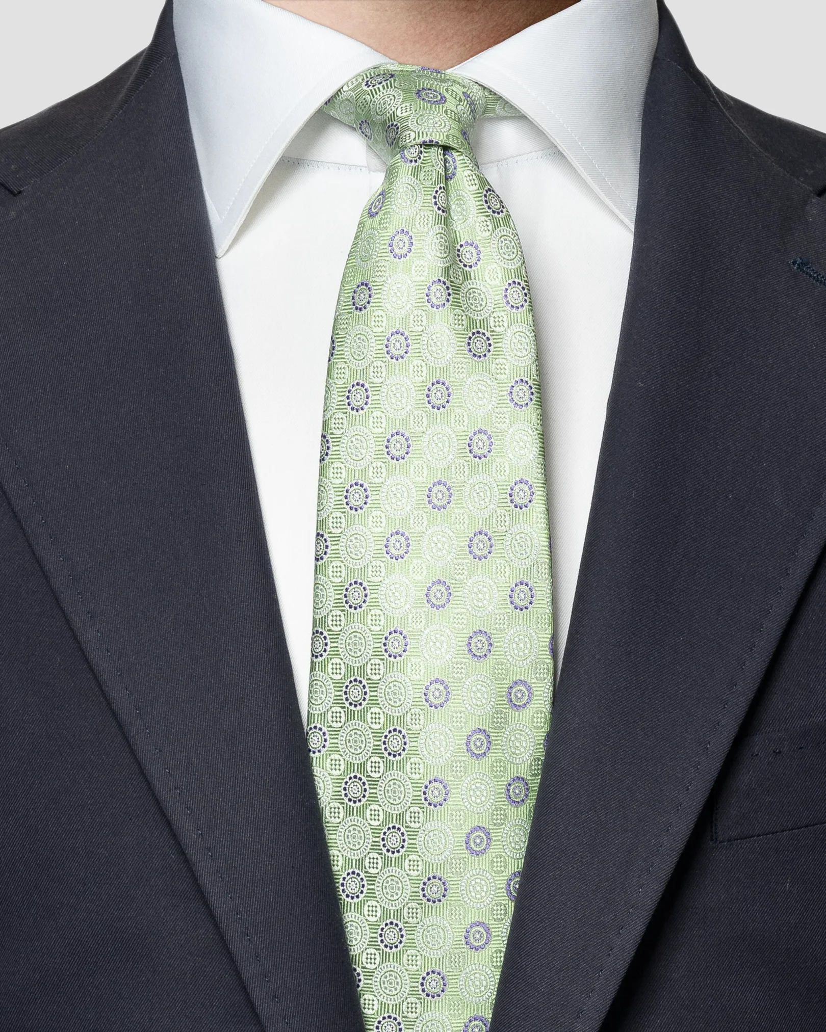 Eton - mid green jacquard tie