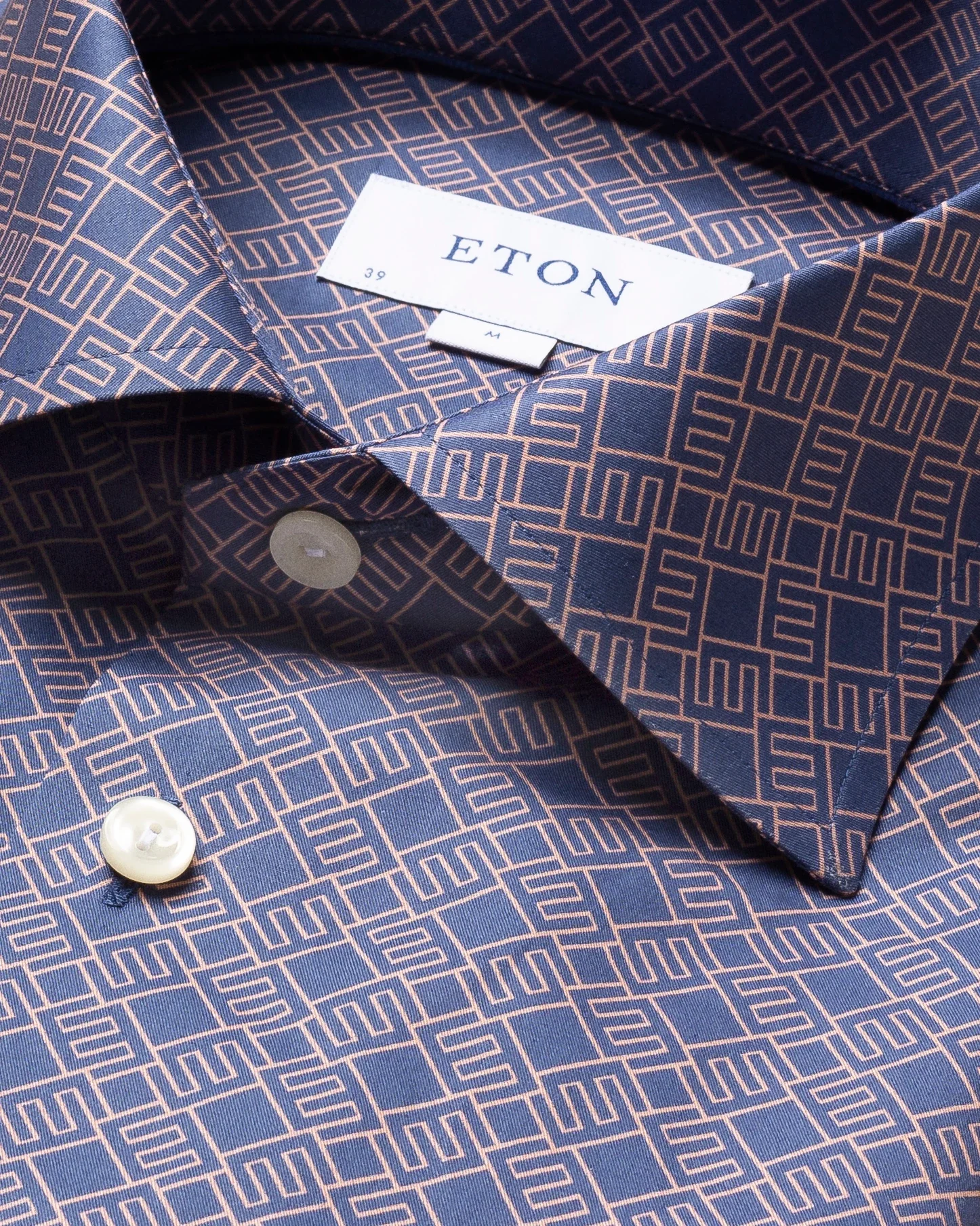 Eton - navy double e logo shirt