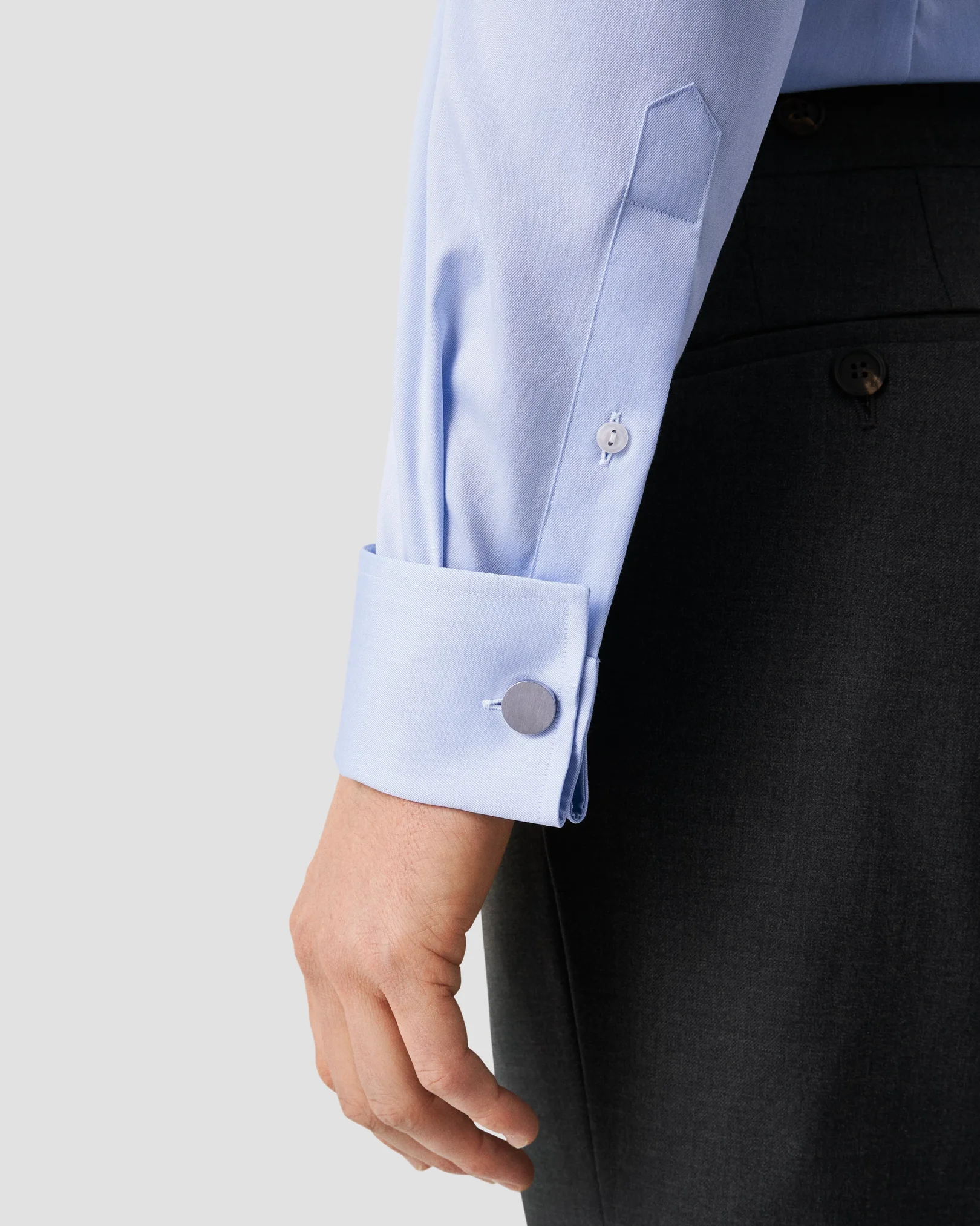 Eton - light blue french cuff shirt