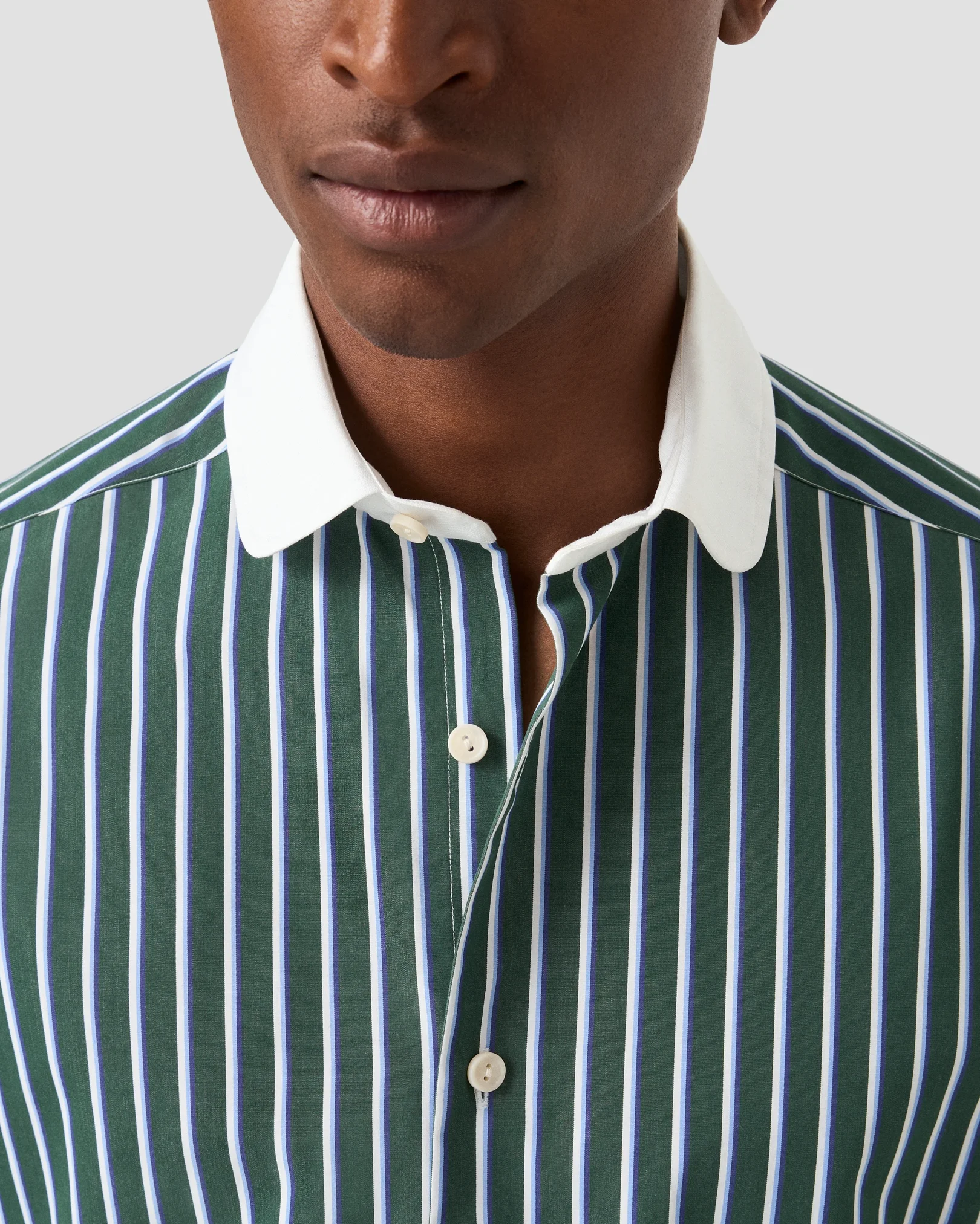 Eton - striped club collar shirt