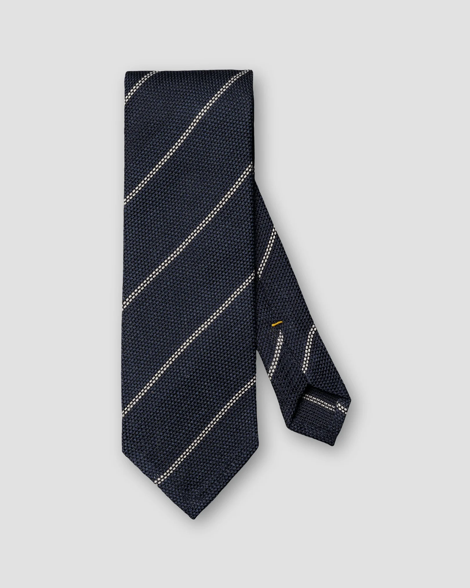 Eton - navy blue striped grenadine silk tie