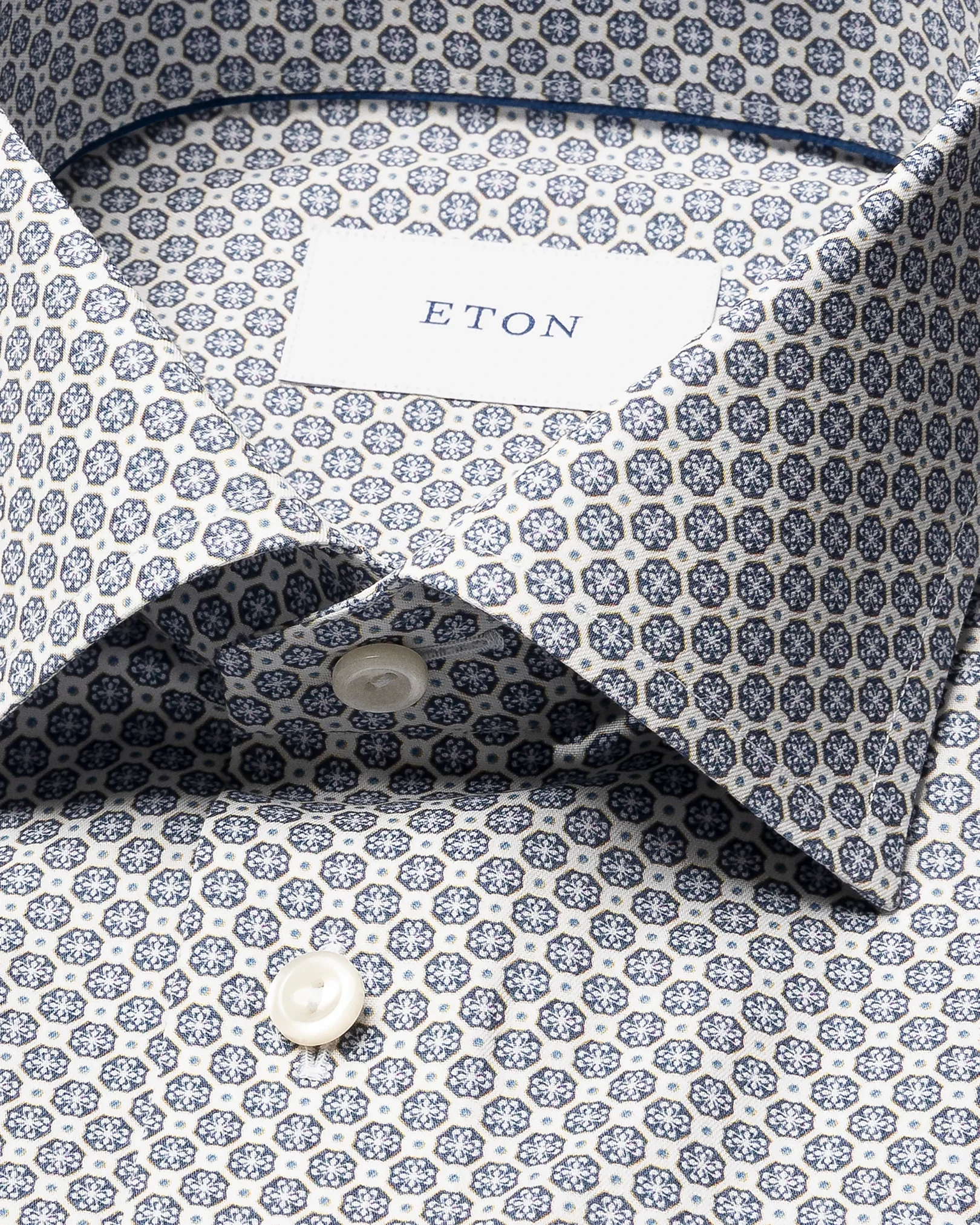 Eton - mid blue medallion signature twill shirt