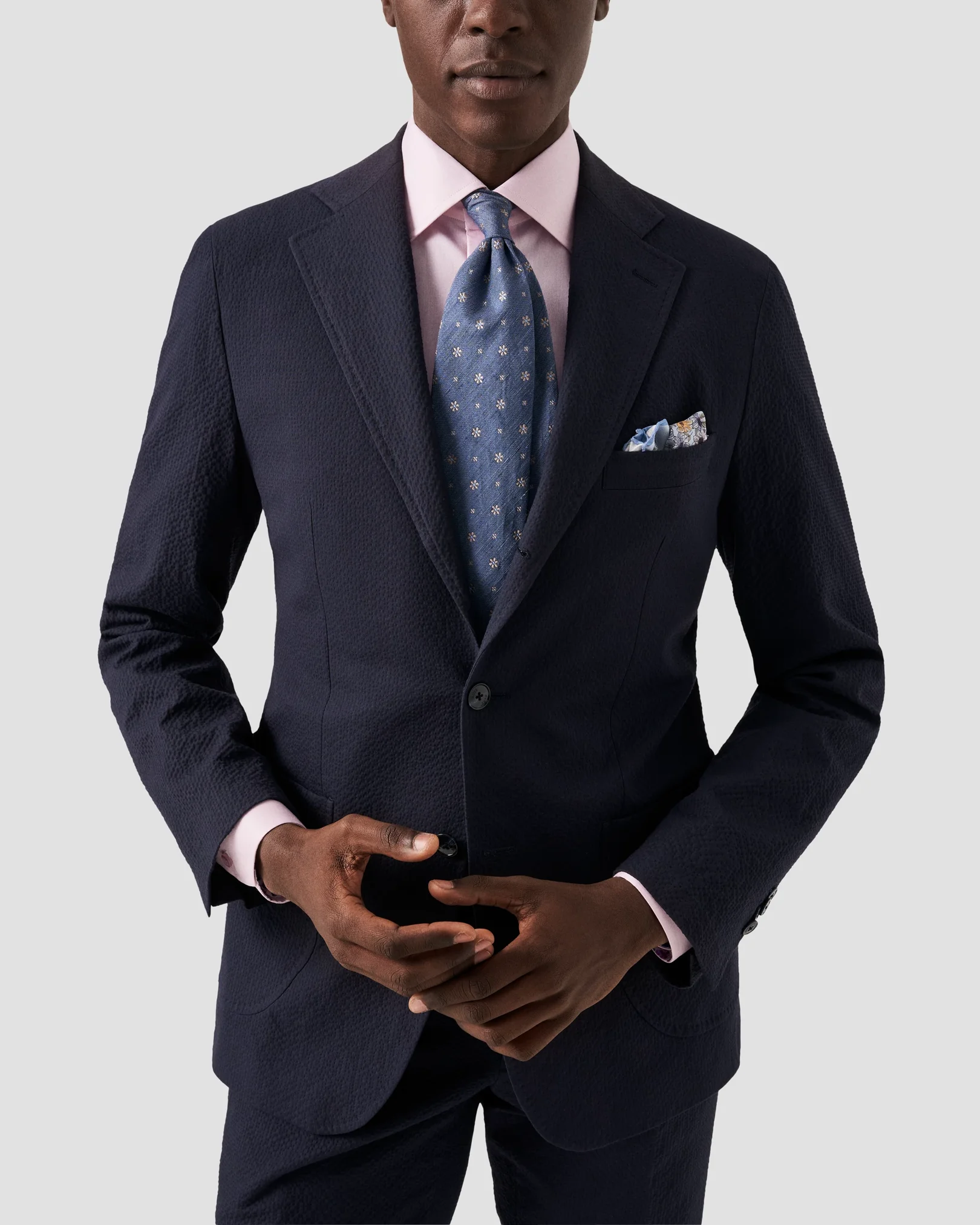 Eton - pink floral detail shirt