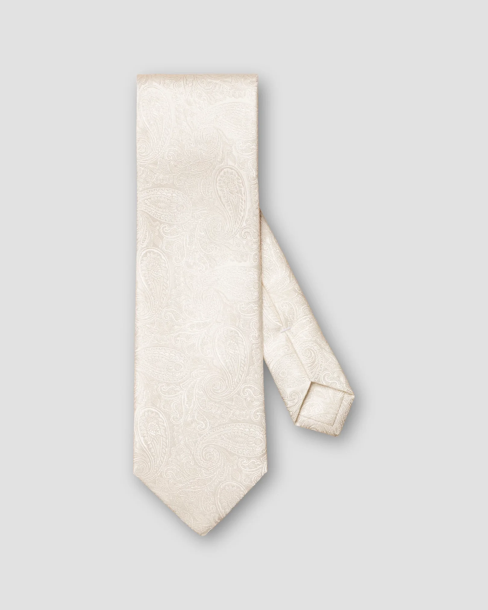 Eton - white paisley silk wedding tie