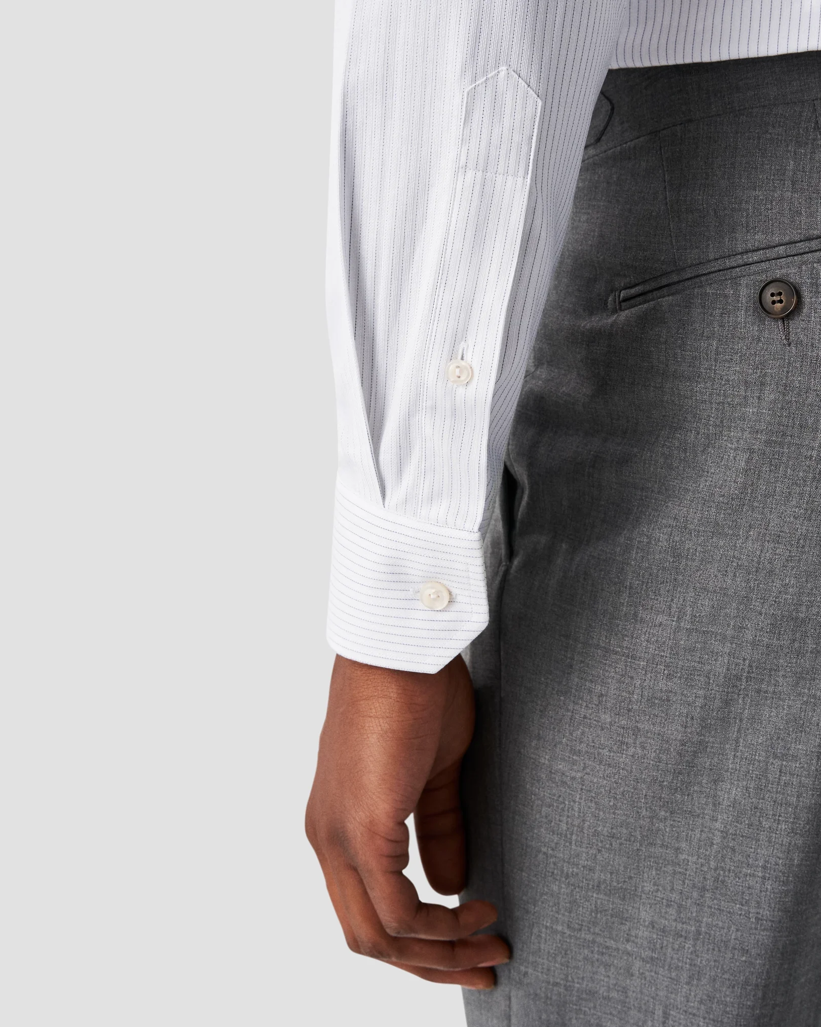 Eton - white tonal striped shirt