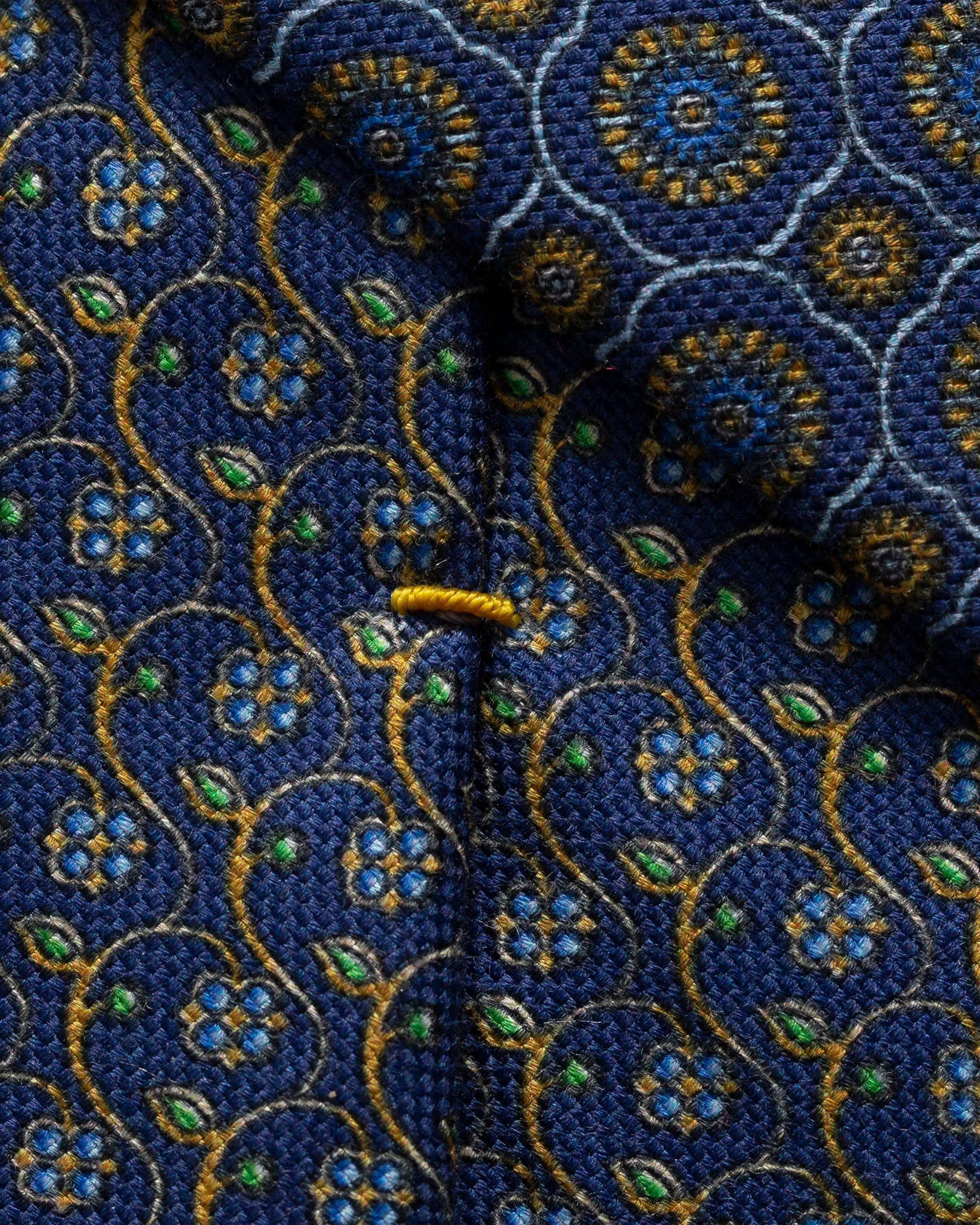 Eton - dark blue floral print cotton tie acc