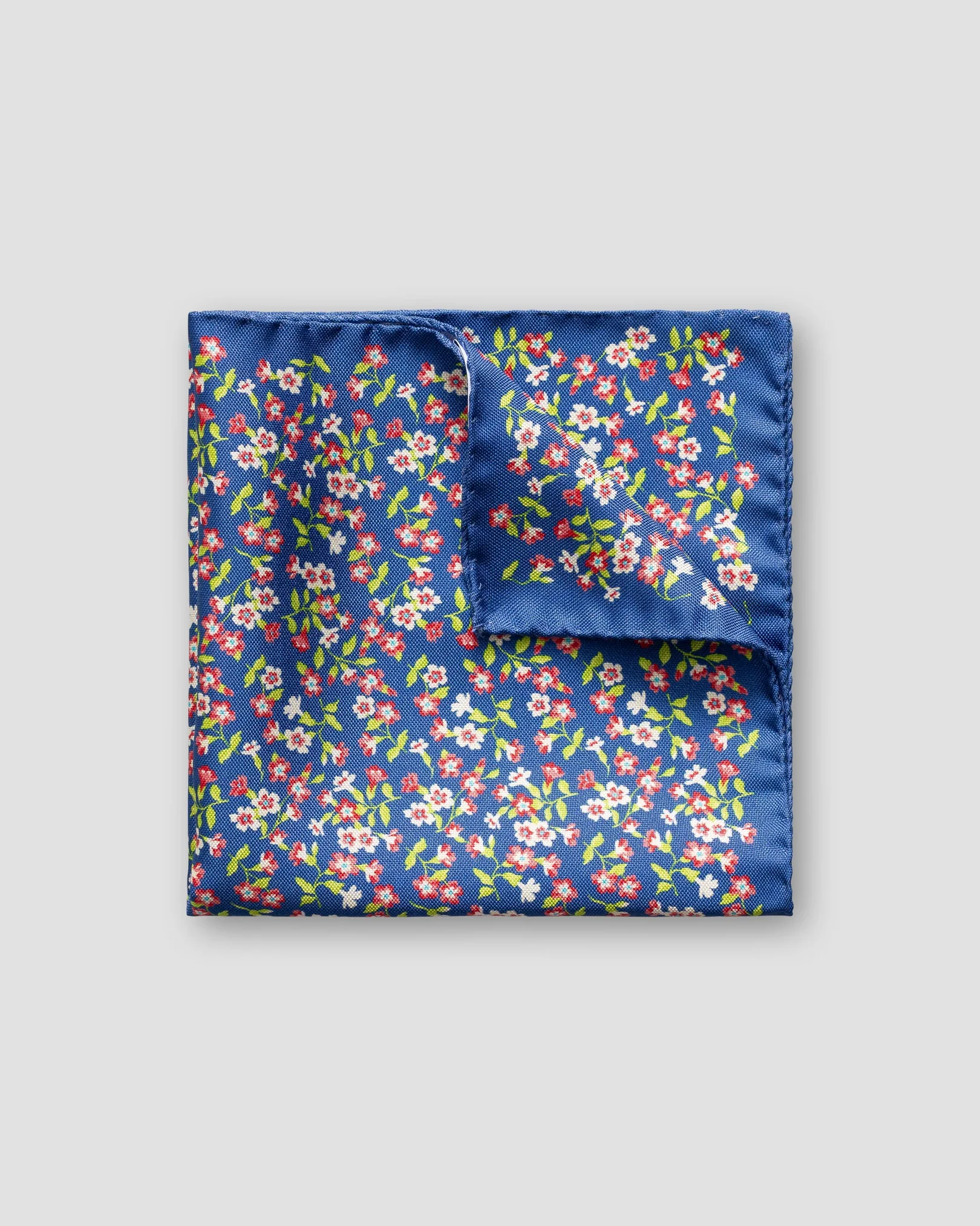 Eton - blue flower silk pocket square