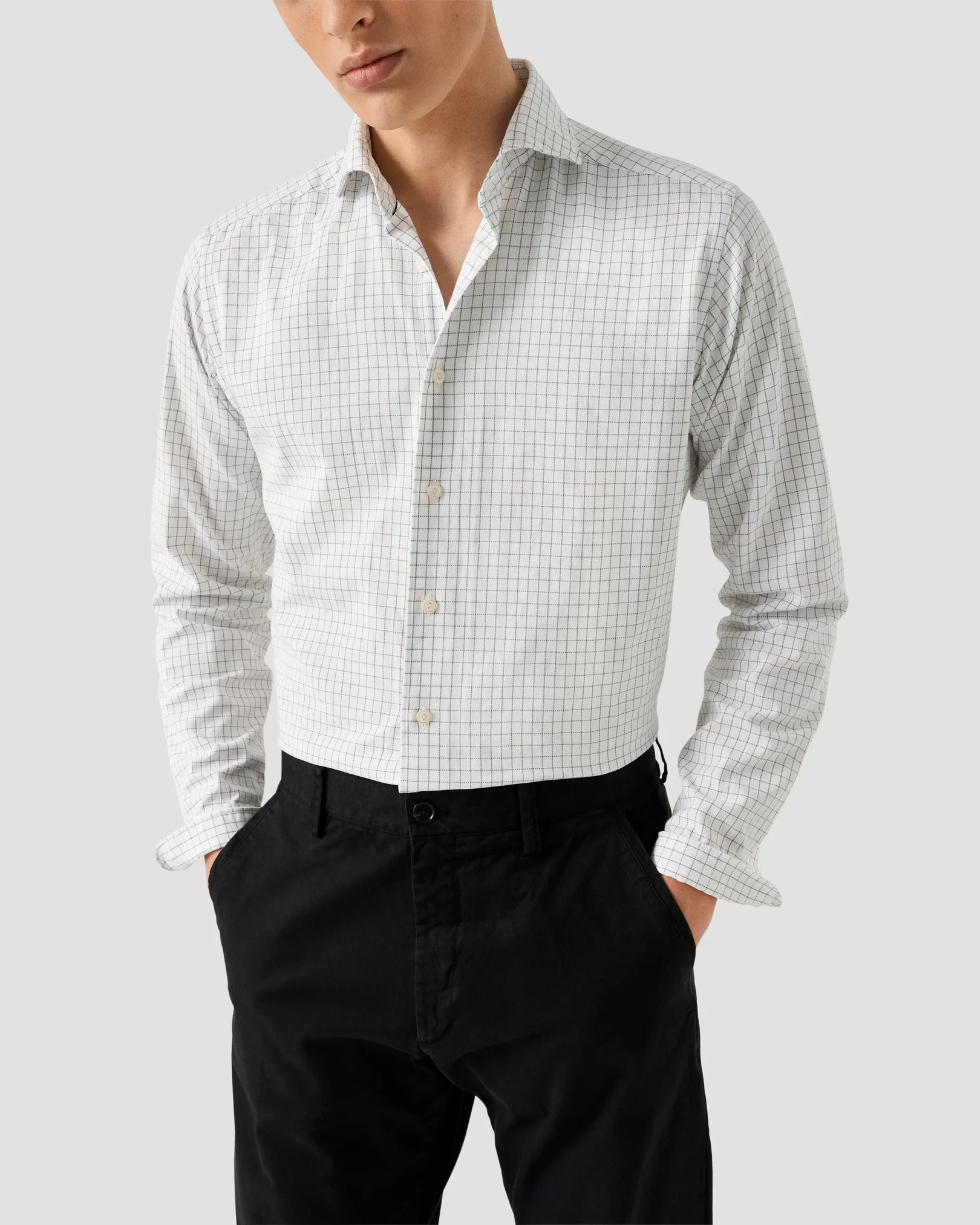 Eton - check royal oxford shirt