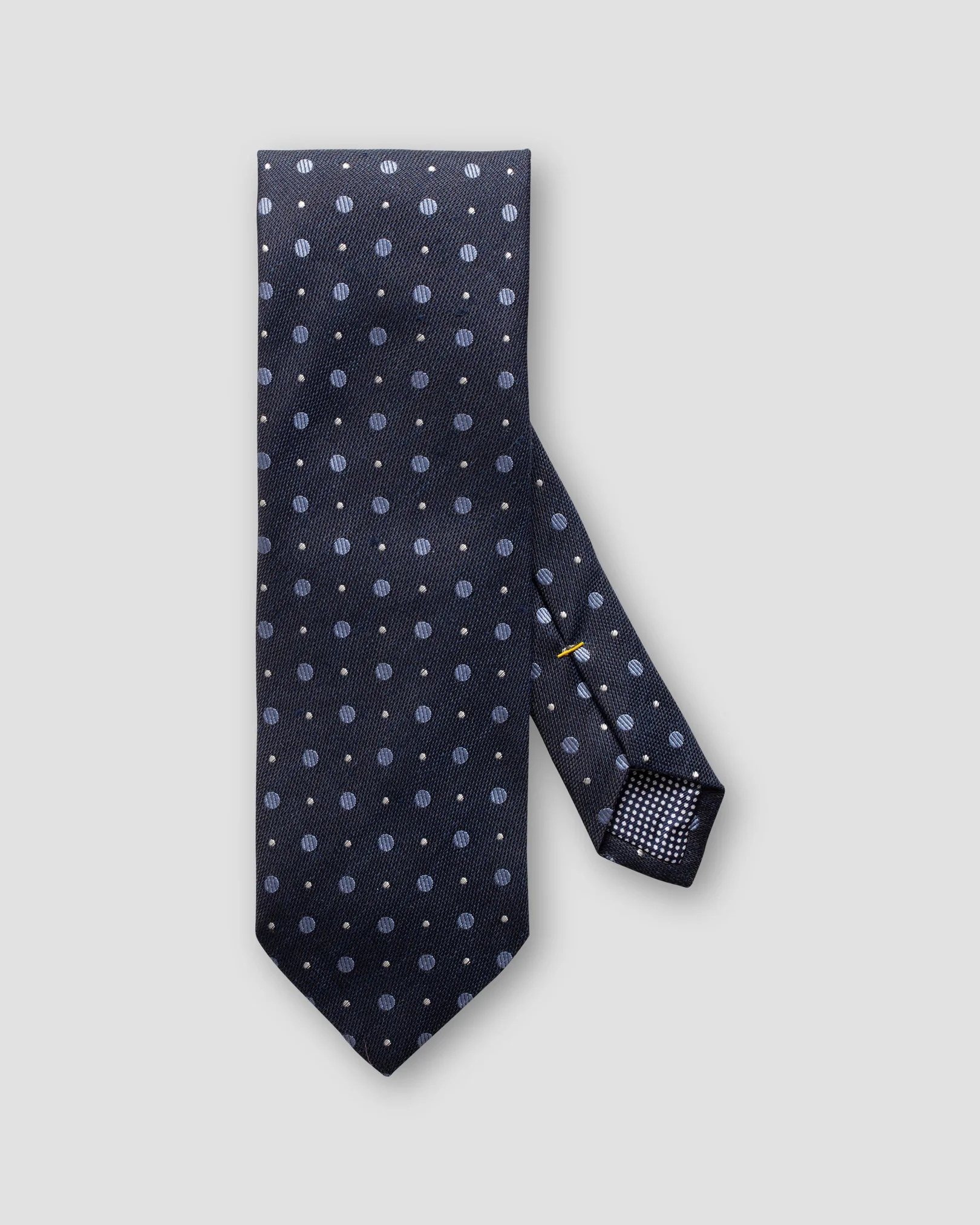Eton - navy dotted silk cotton tie