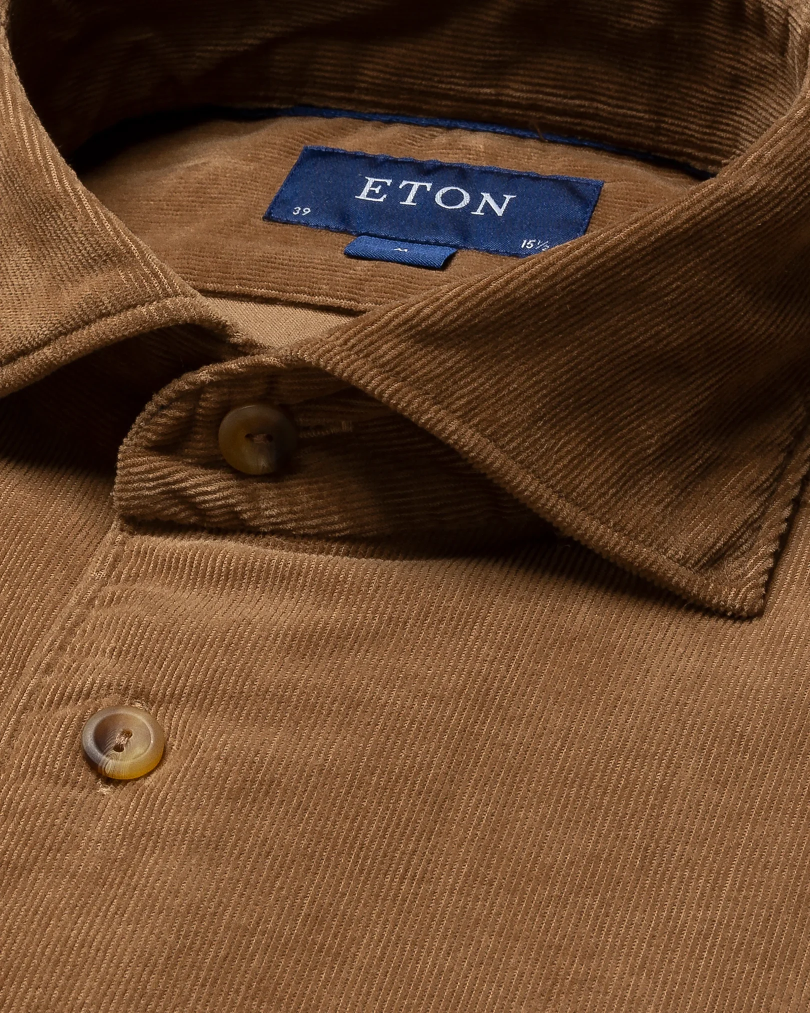 Eton - beige corduroy wide spread casual single rounded slim soft