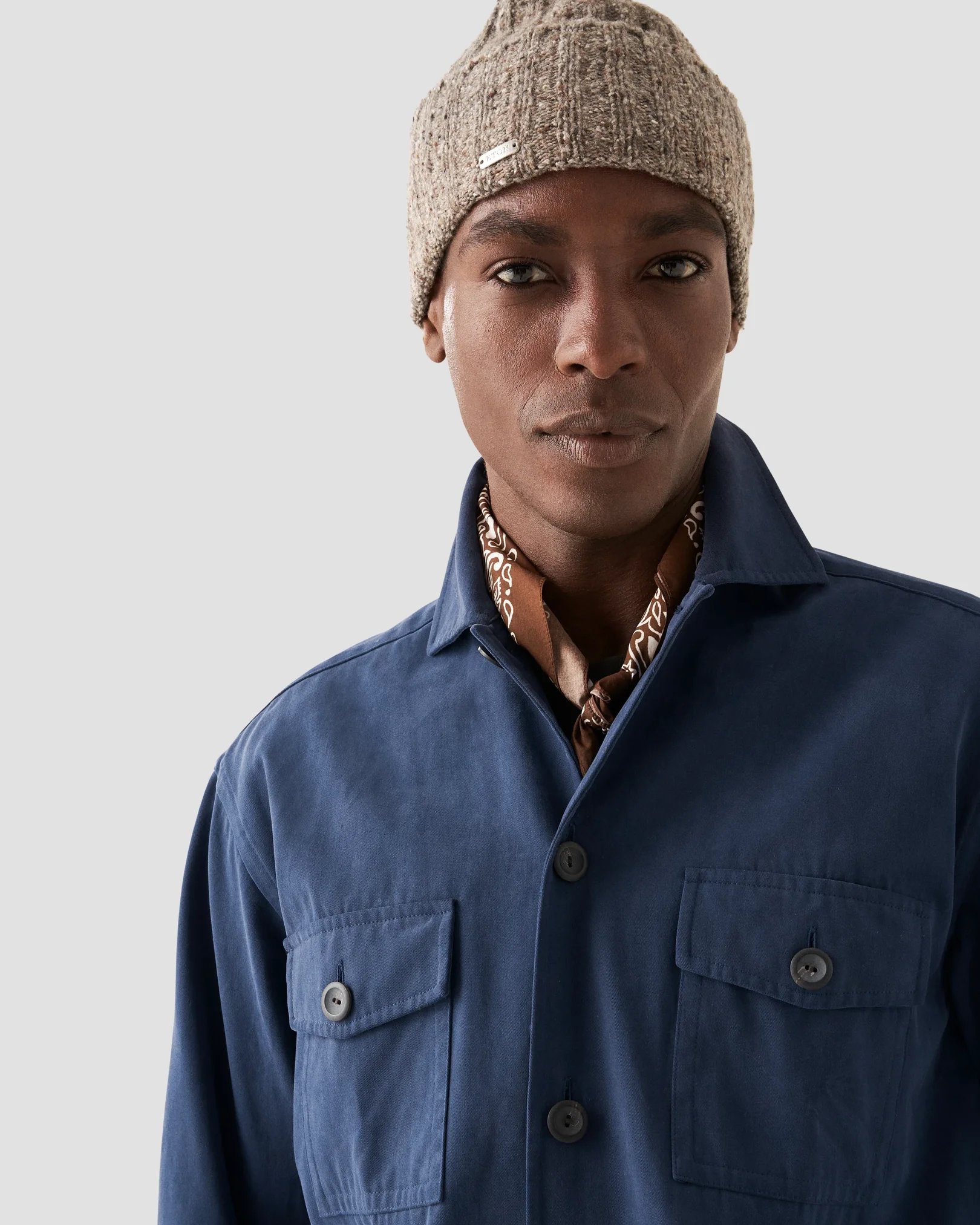 Eton - navy blue moleskin overshirt