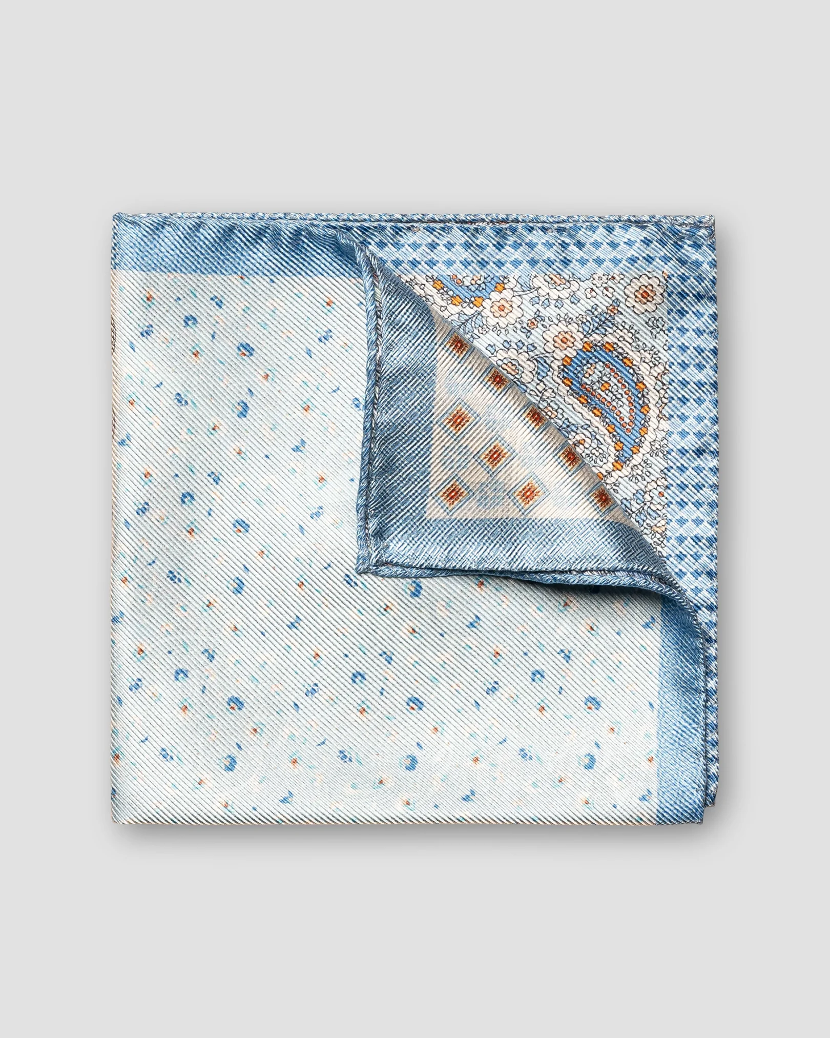 Eton - light blue four sided pocket square