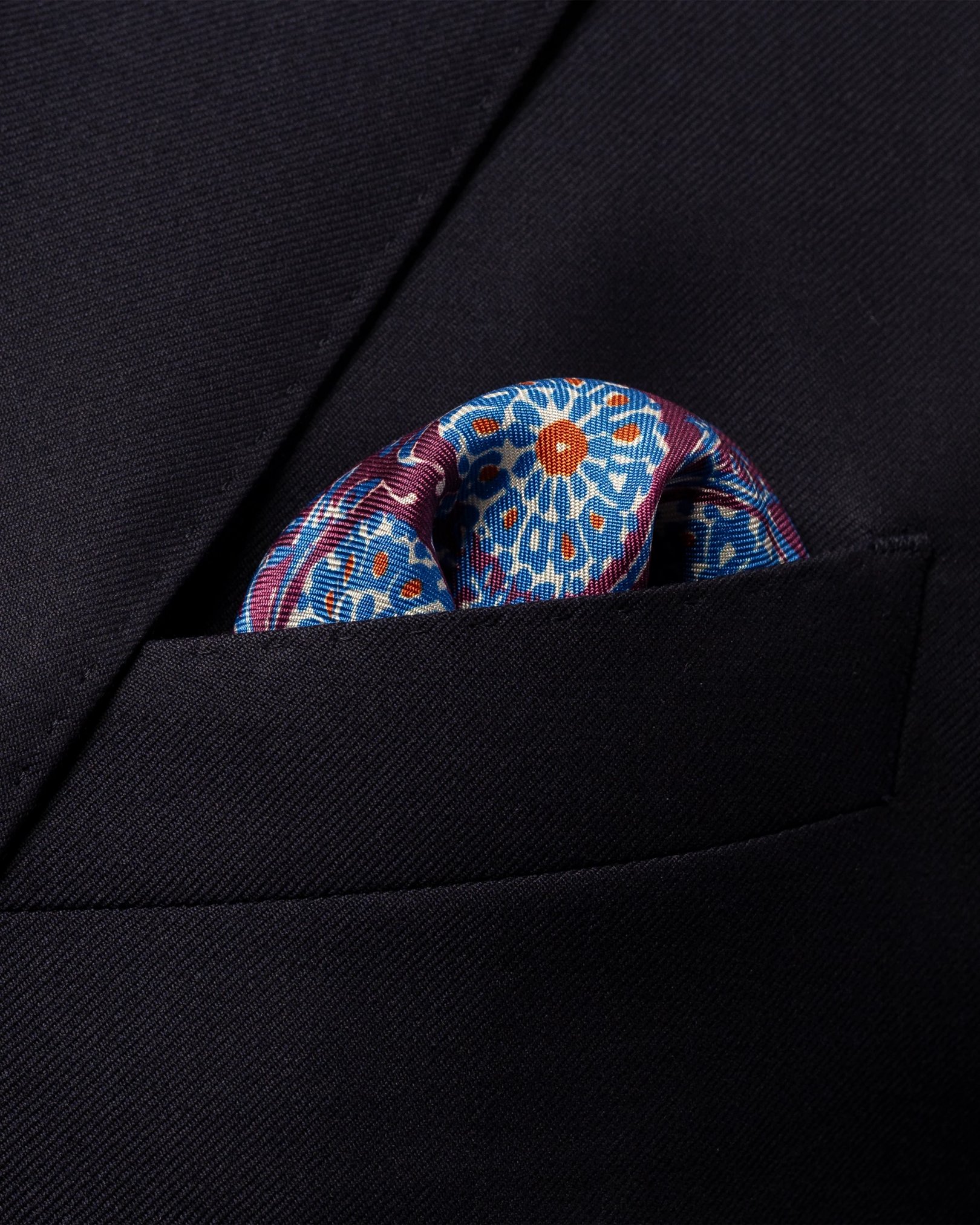Eton - purple geometric circles pocket square