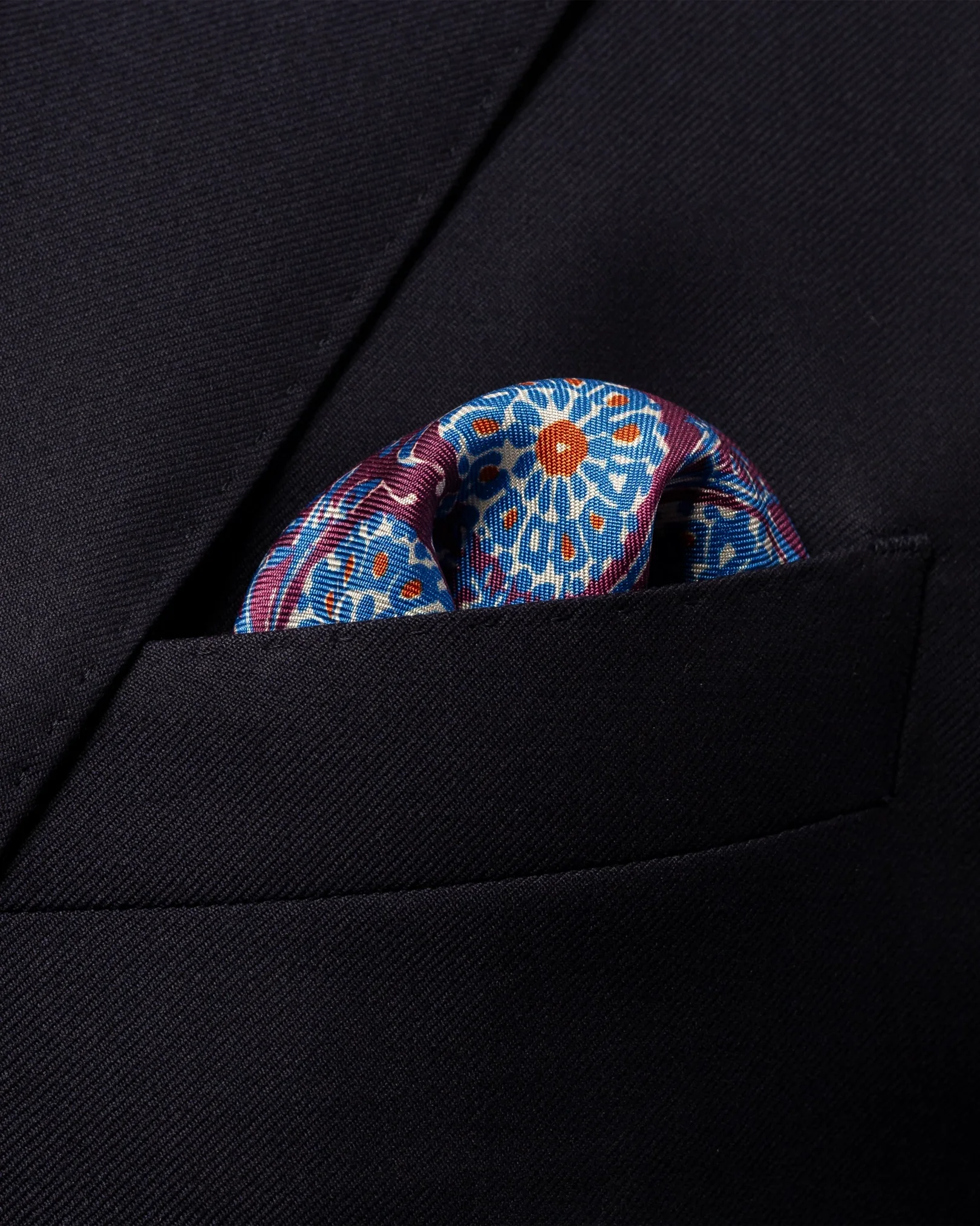 Eton - purple geometric circles pocket square
