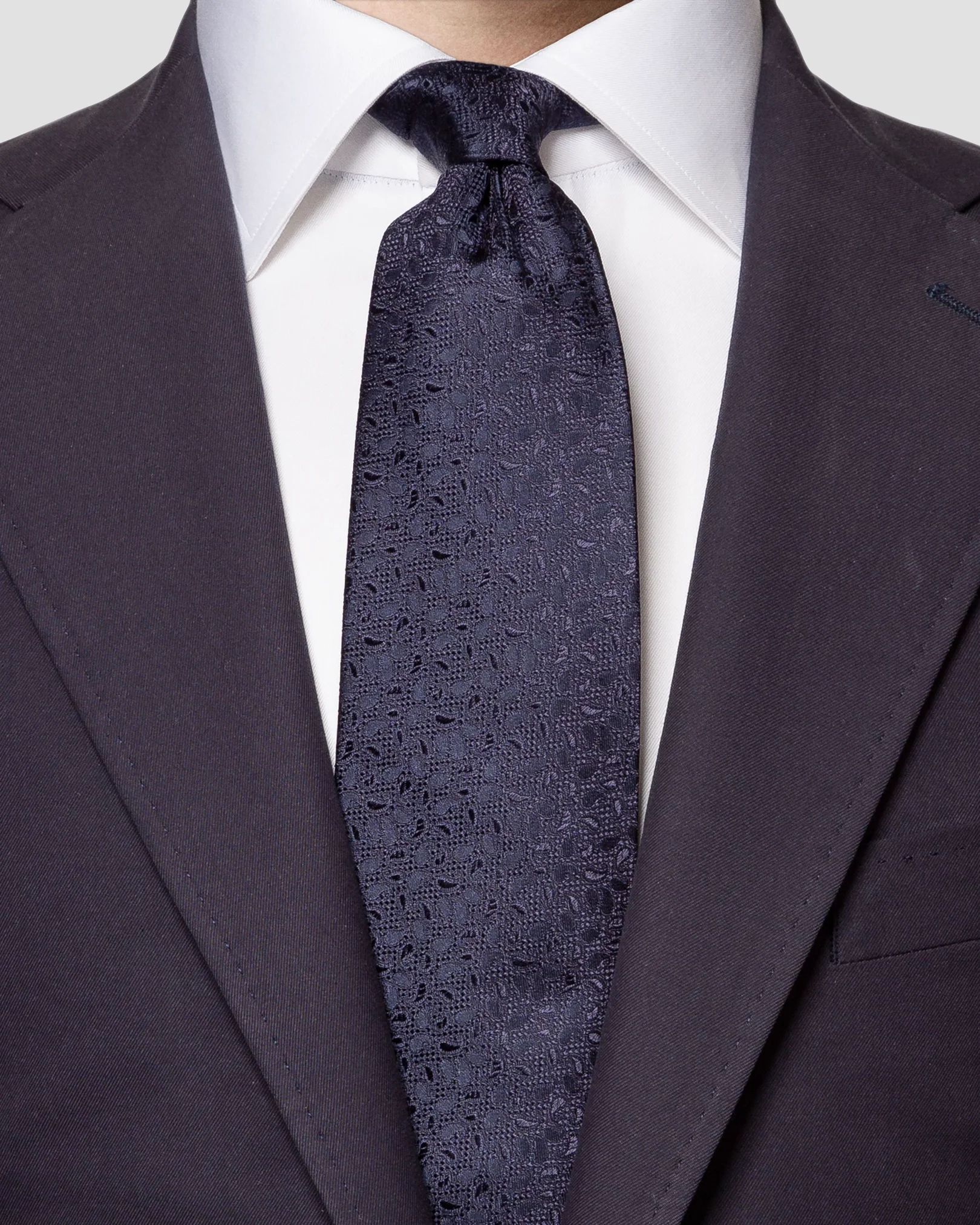Eton - navy blue two color silk tie