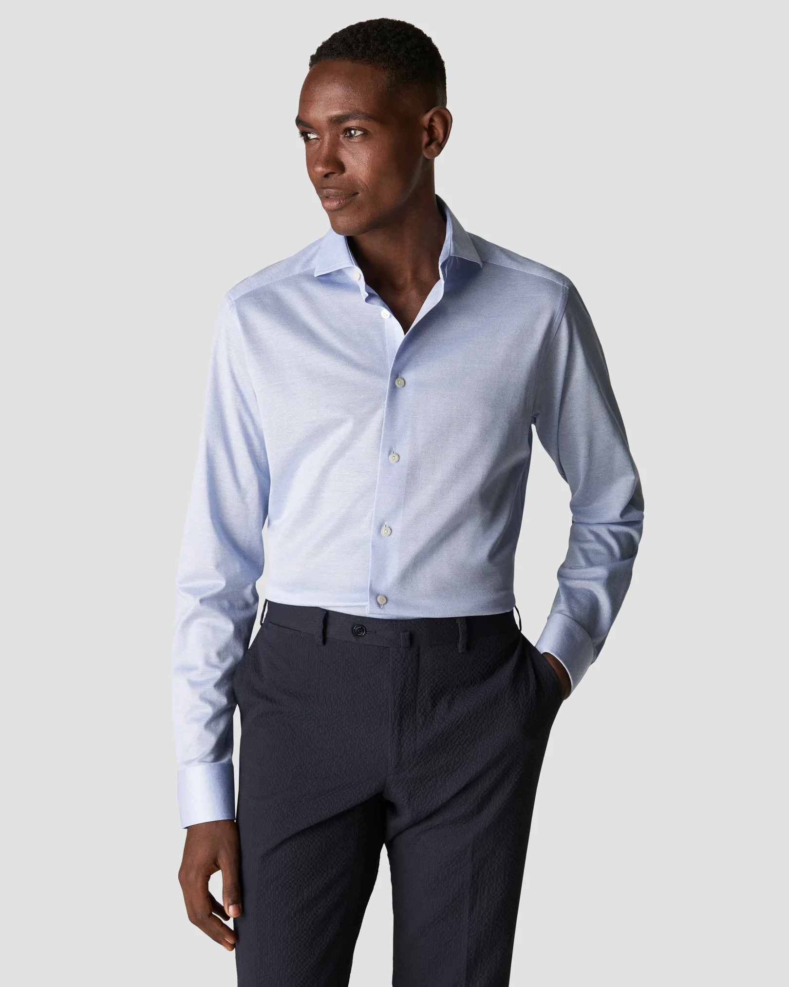 Eton - light blue oxford pique