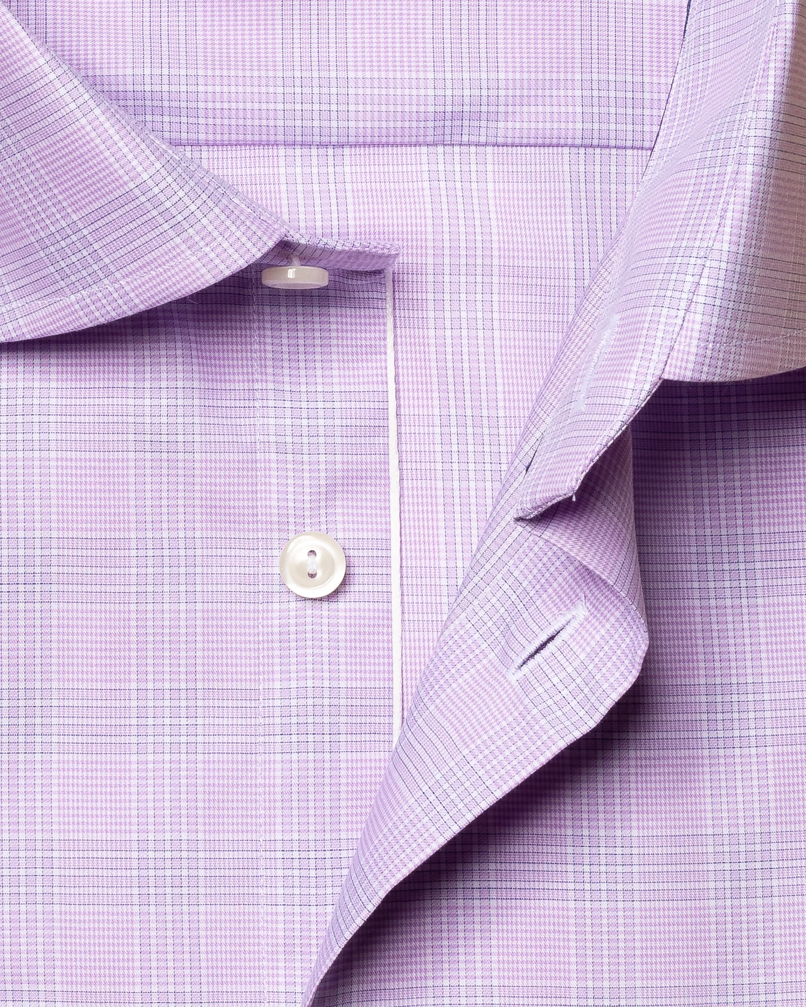 Eton - purple fine twill shirt cut away