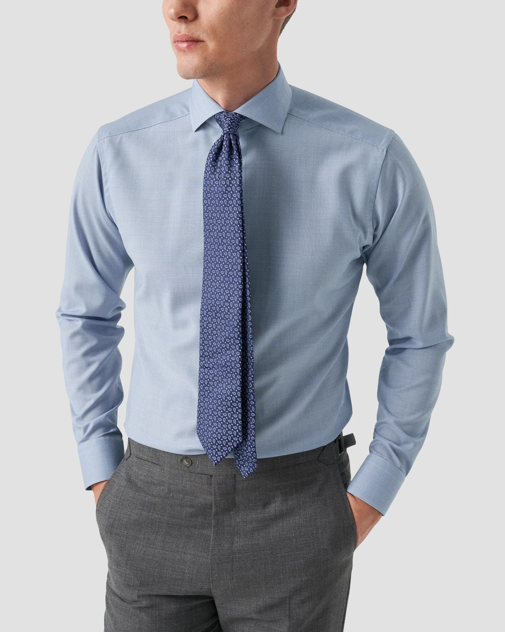 Eton - light blue super merino shirt