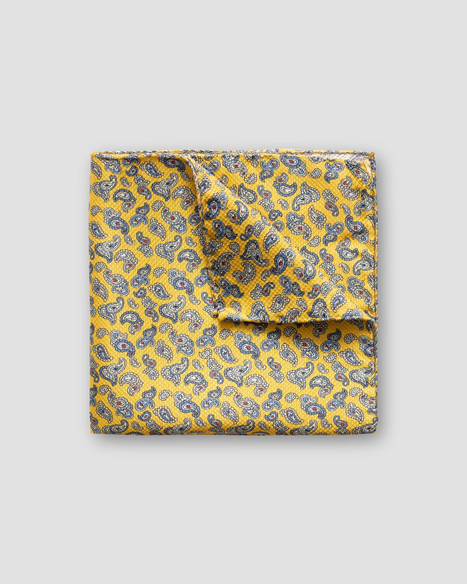 Eton - yellow mini paisley pocket square