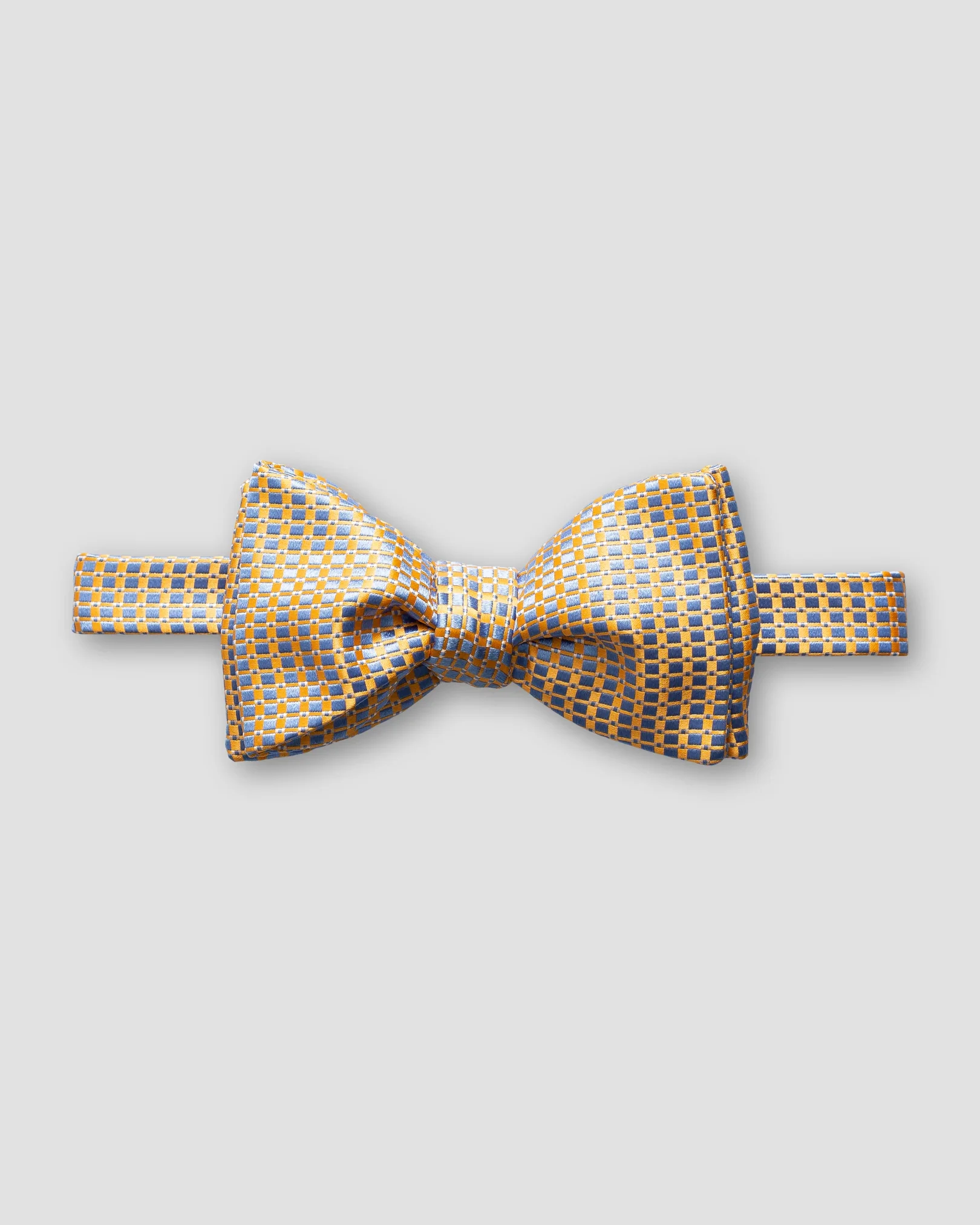 Eton - yellow light blue lustrous silk bow tie self t