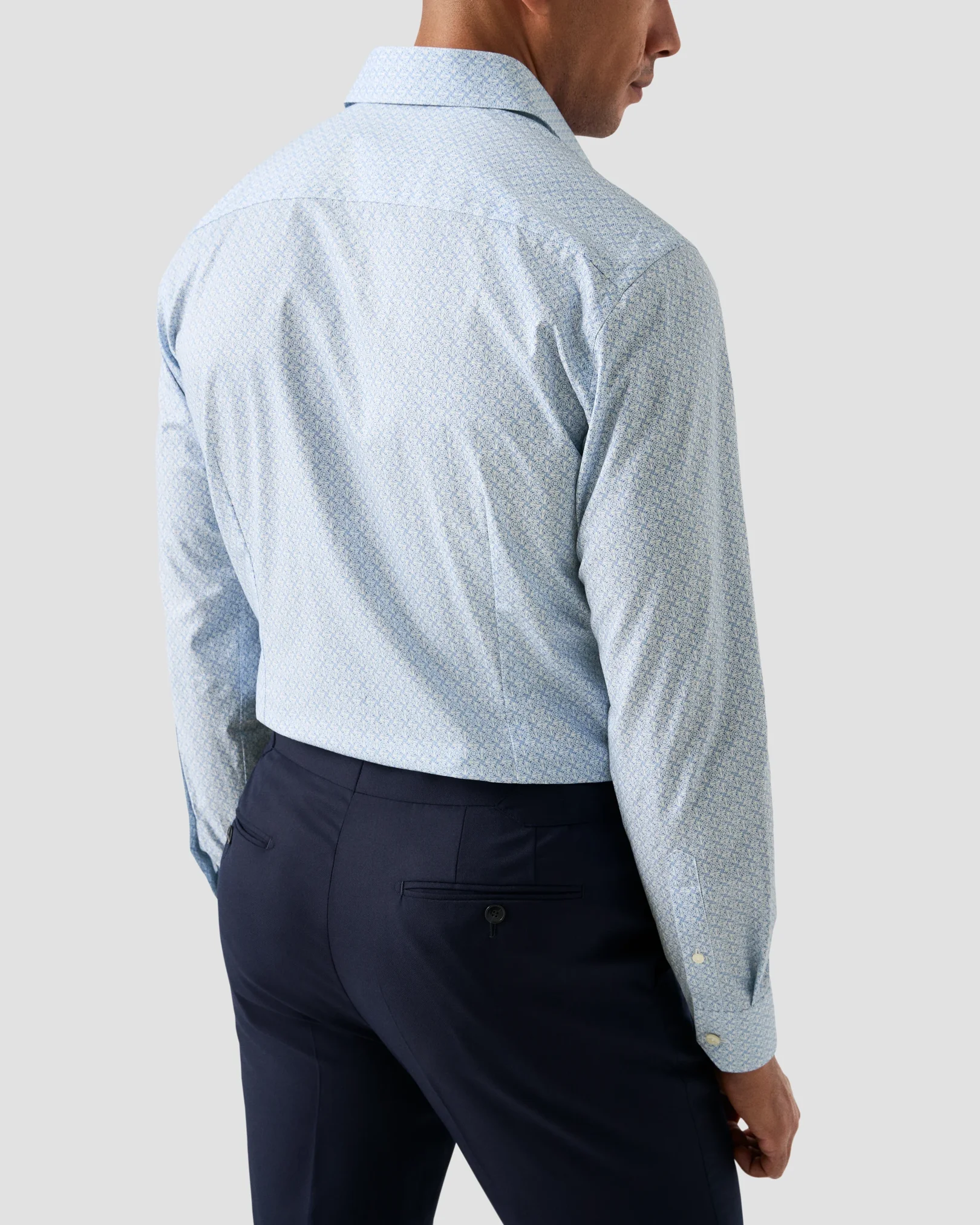 Eton - light blue geometric signature twillshirt