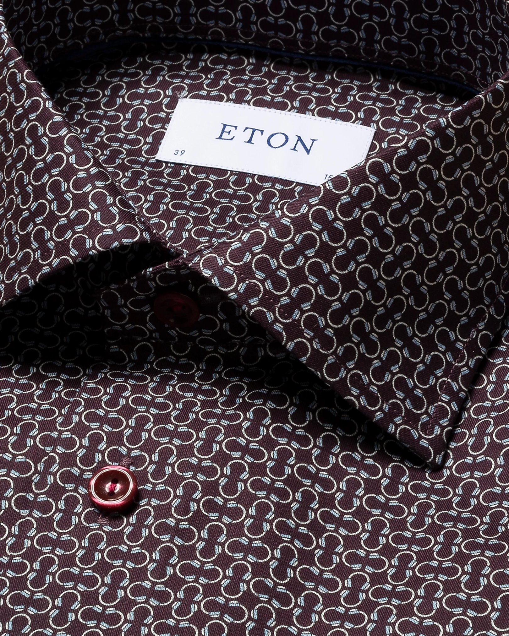 Eton - dark red signature twill print