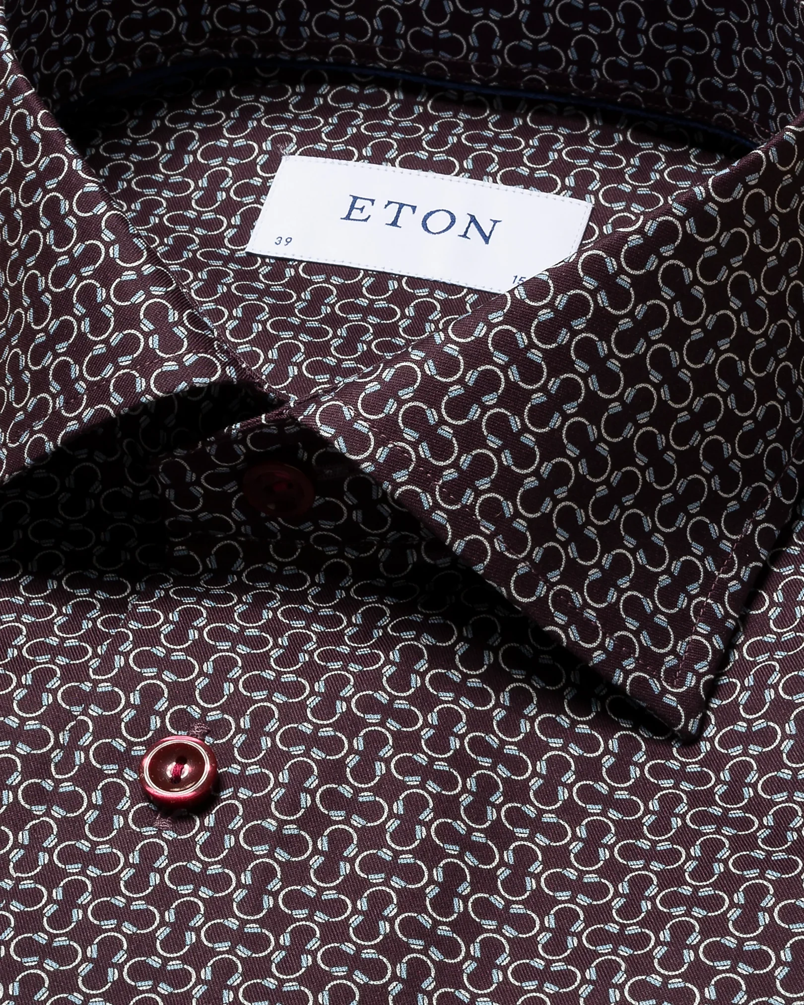 Eton - dark red signature twill print