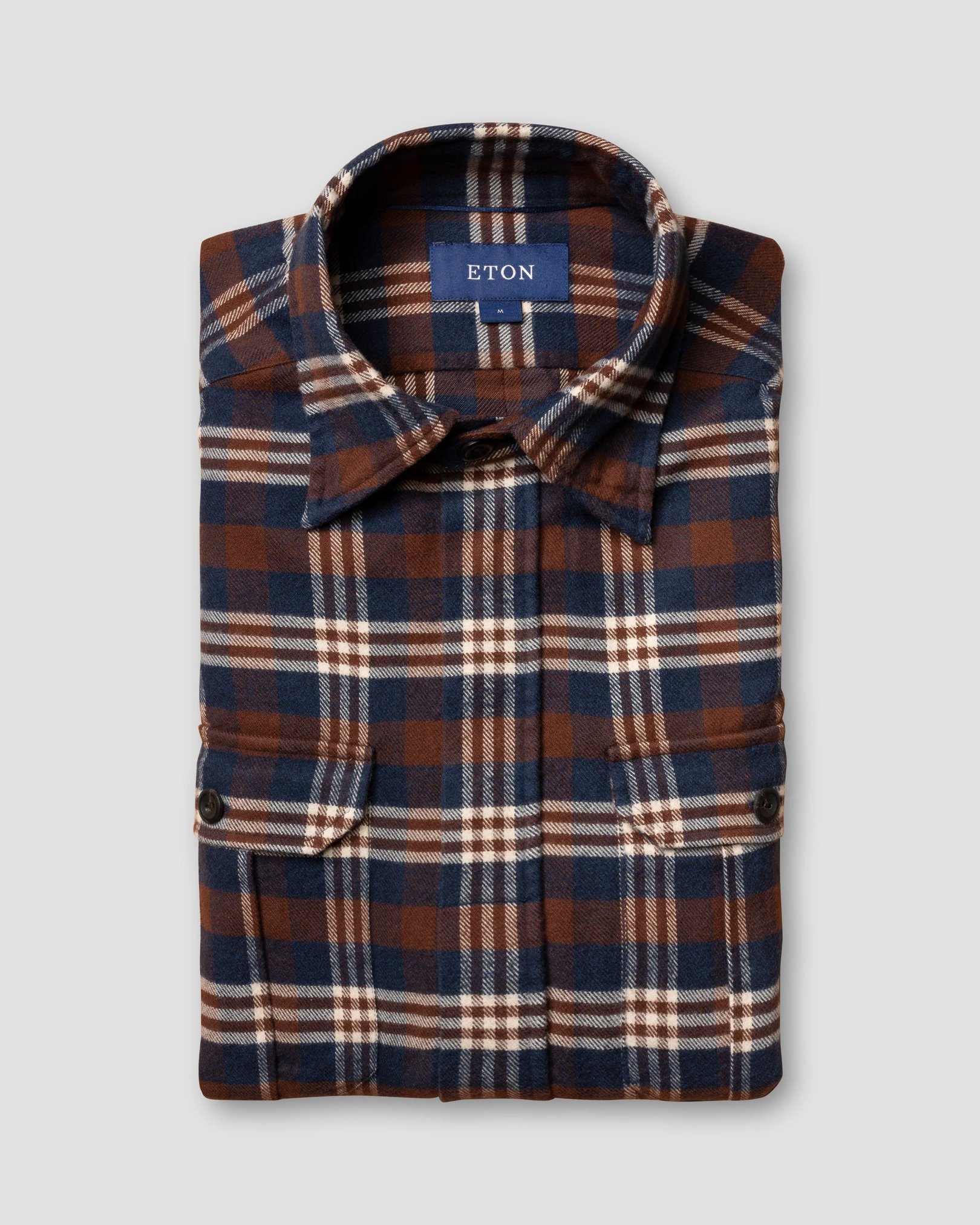 Eton - blue red checked four pocket overshirt