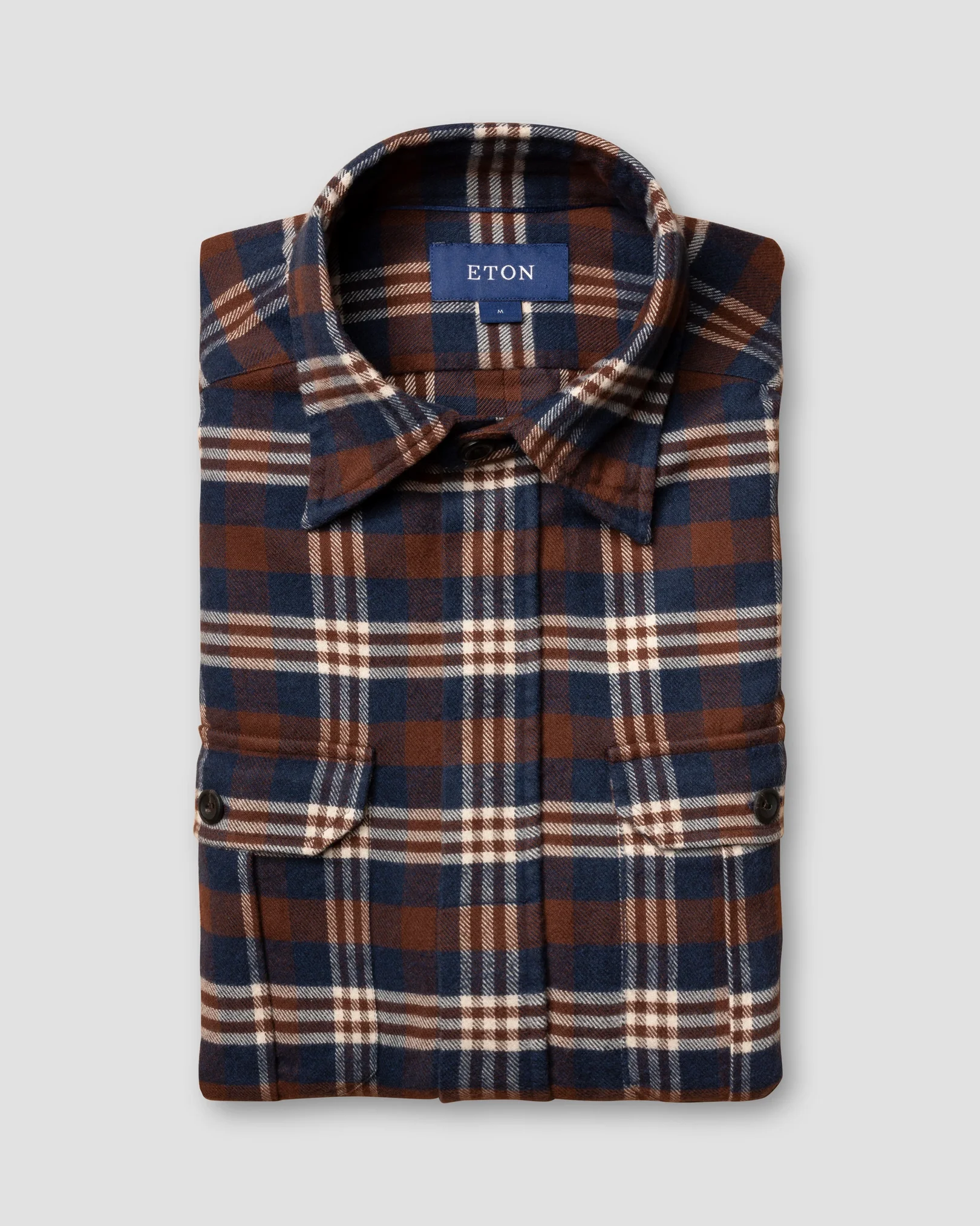 Eton - blue red checked four pocket overshirt