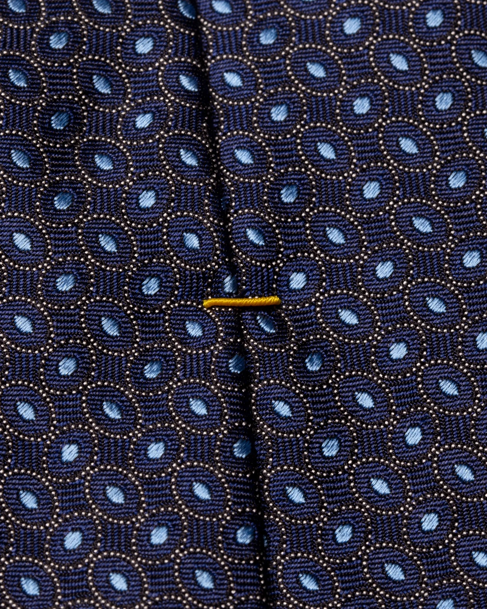 Eton - navy blue silk tie oval dotted