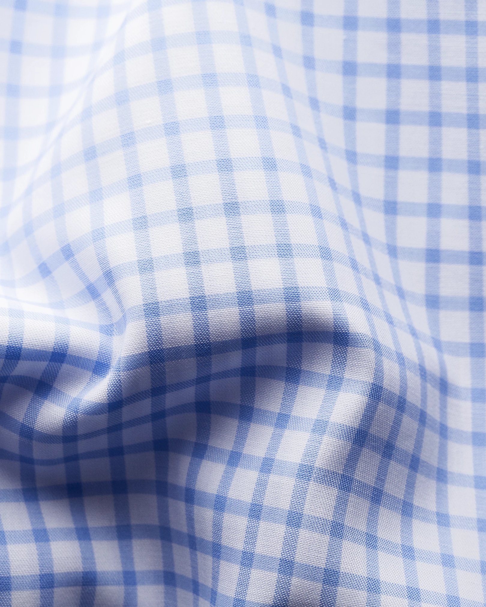 Eton - sky blue check stretch shirt