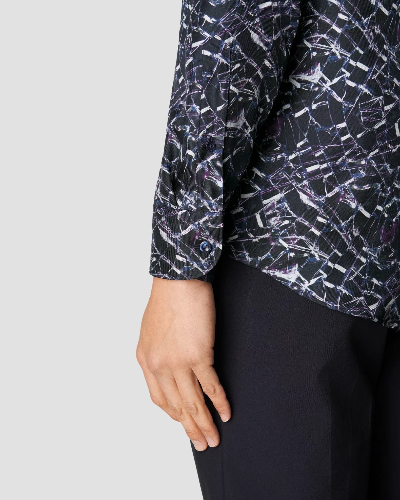 Eton - navy blue silk shirt