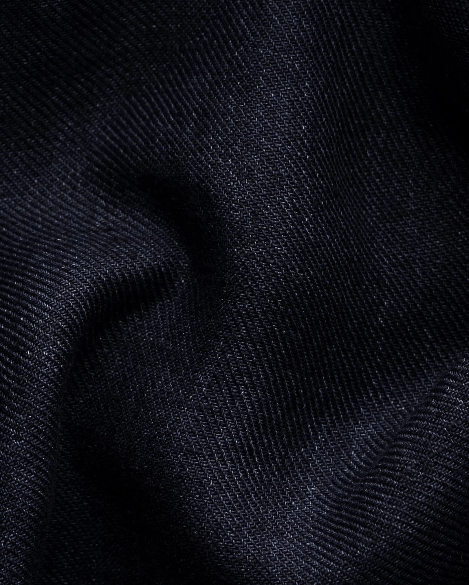 Eton - Navy Heavy Linen Resort Shirt