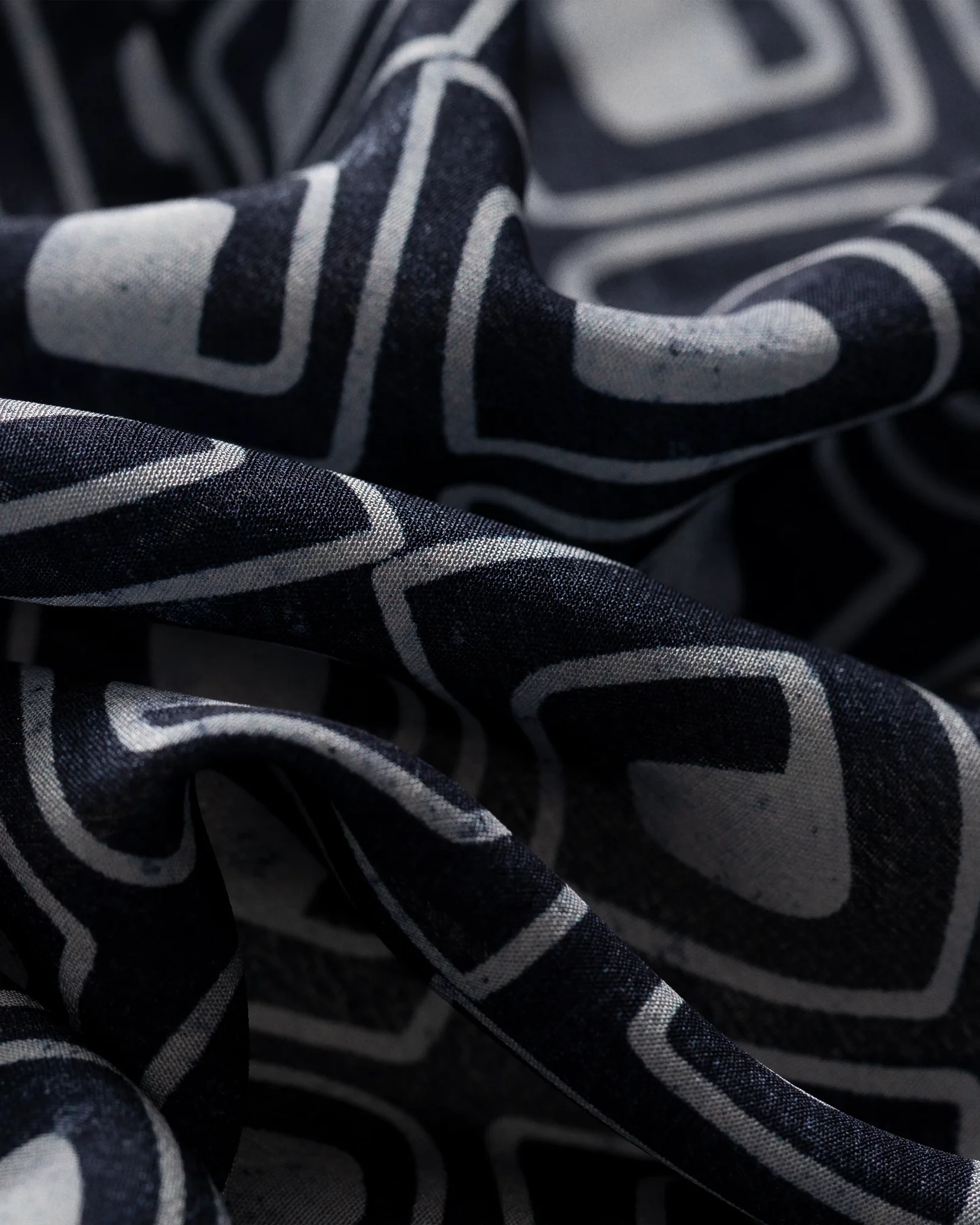 Eton - black block print bandana