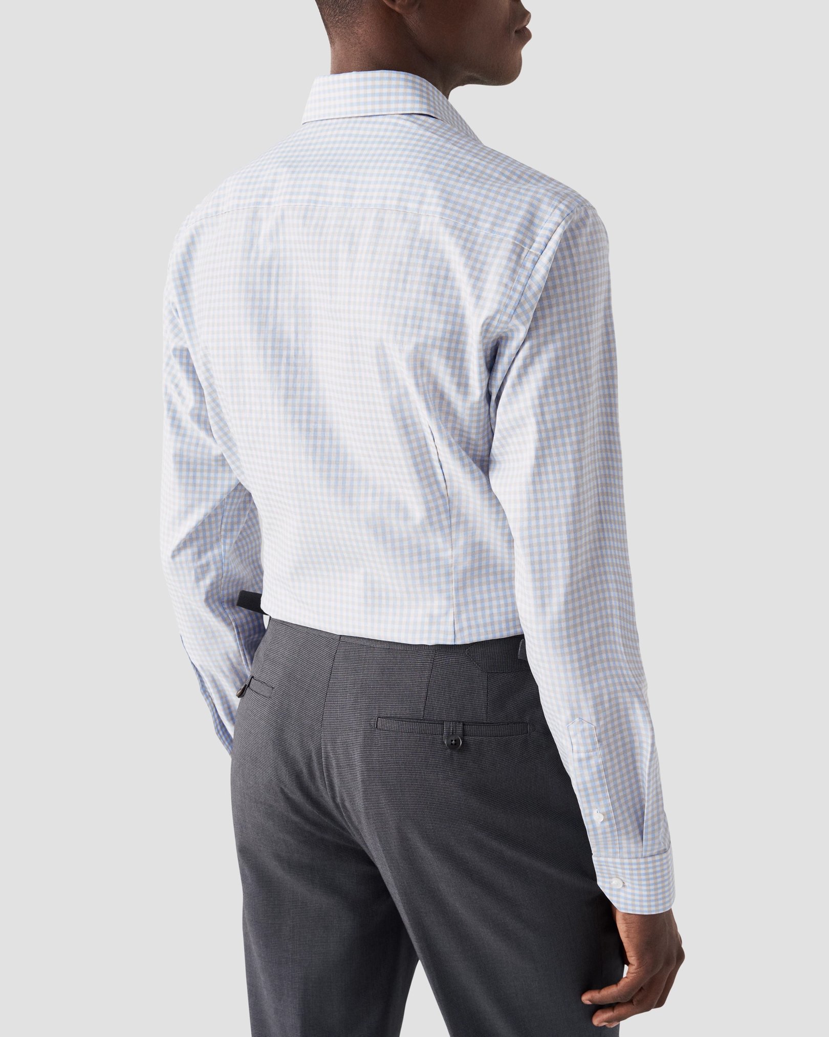Eton - checked beige dobby