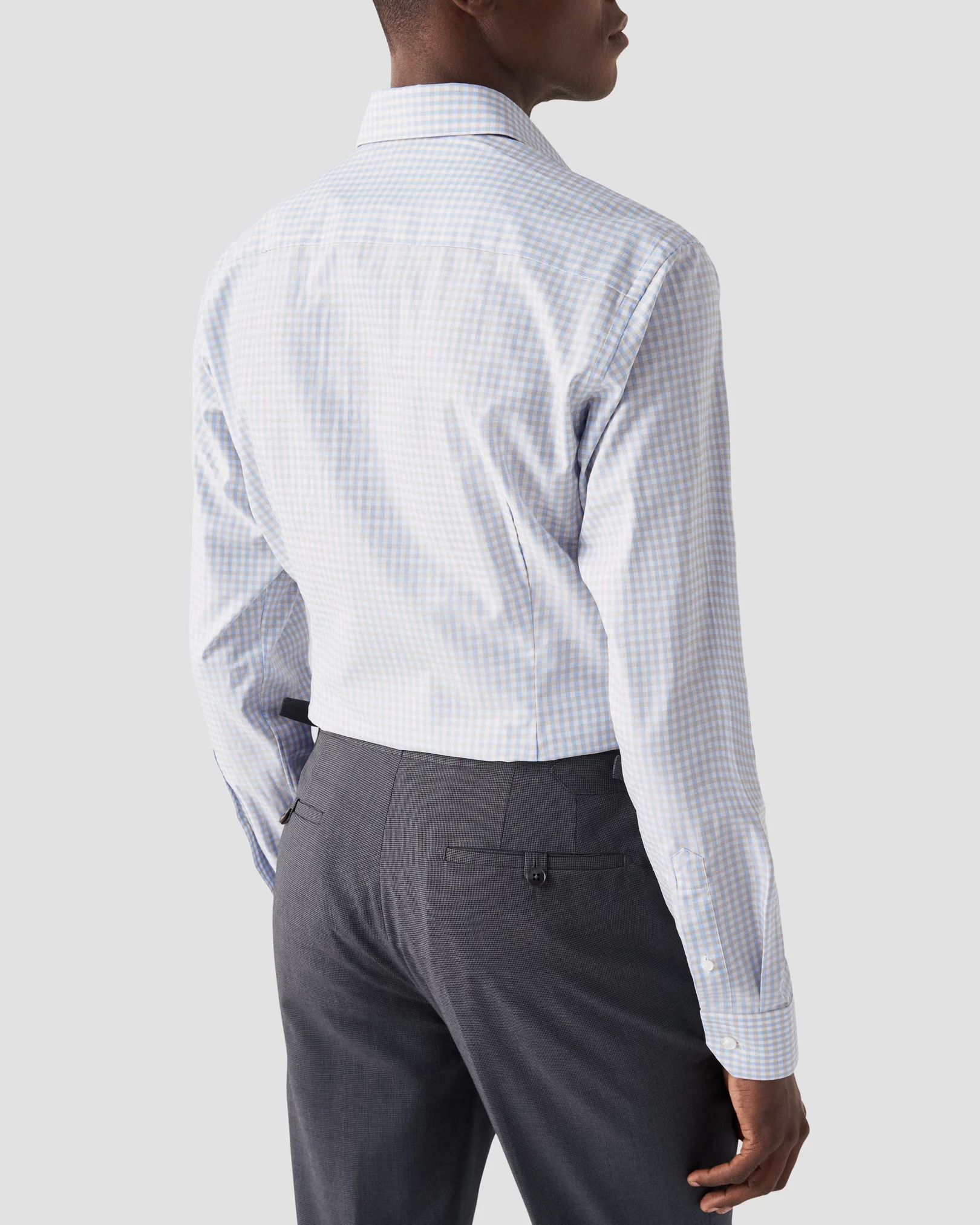 Eton - checked beige dobby