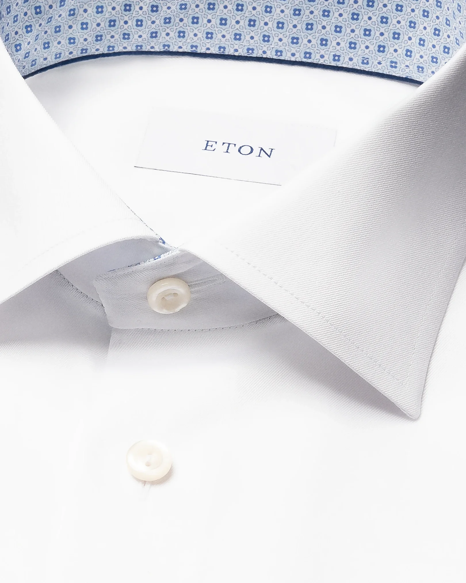 Eton - white signature twill geometric effect shirt