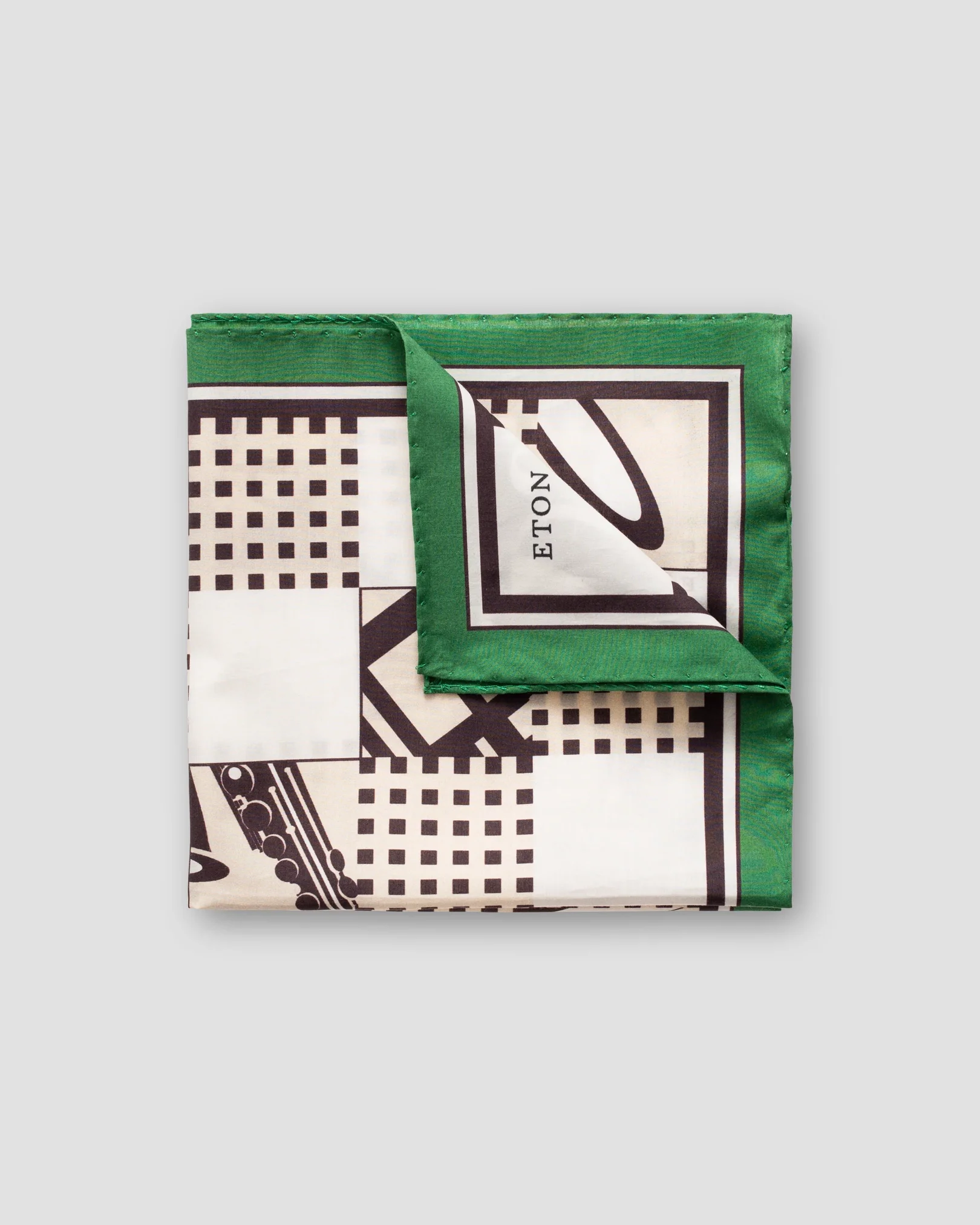 Eton - green jazz pocket square