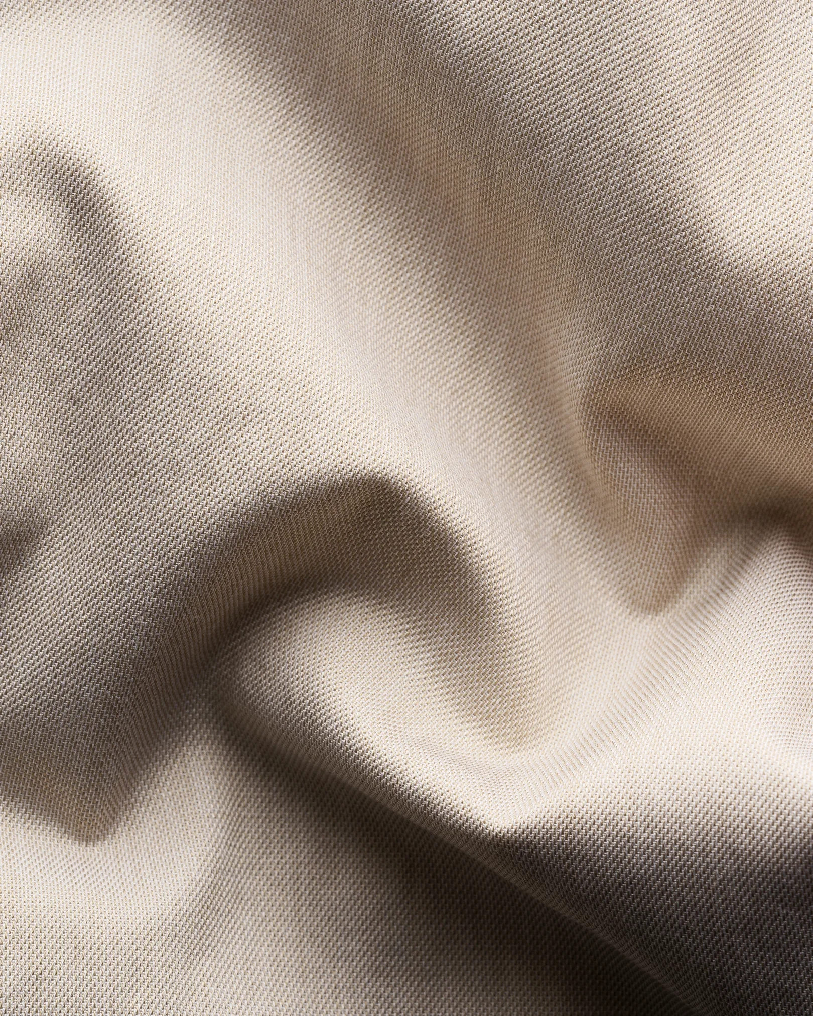 Eton - beige solid twill band collar shirt