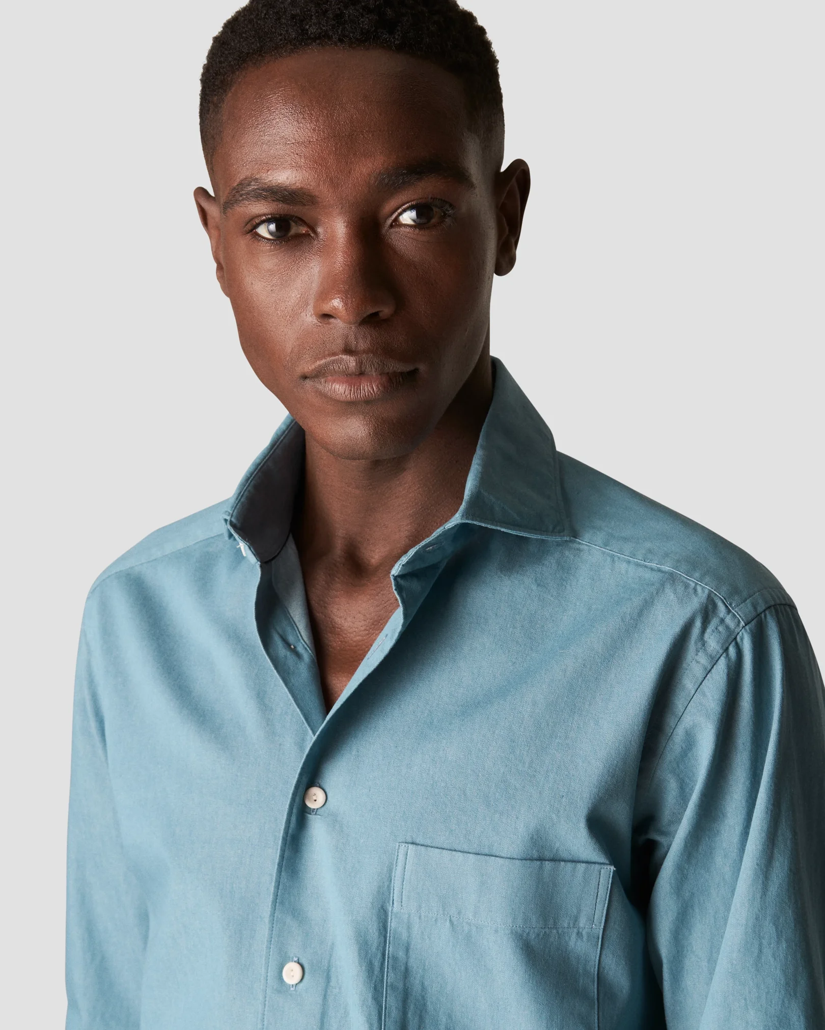 Eton - mid blue heavy twill