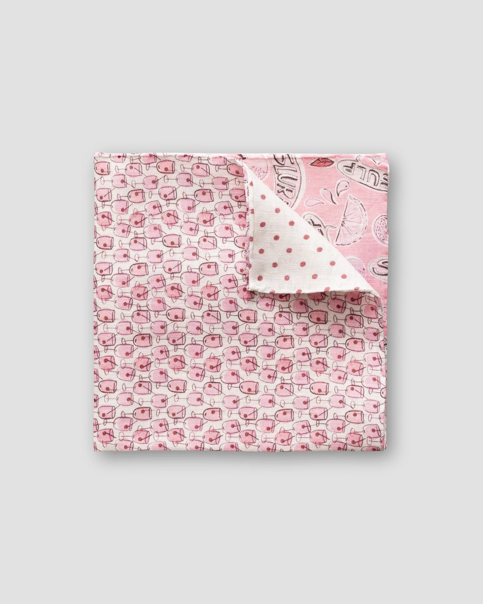 Eton - red four prints linen pocket square